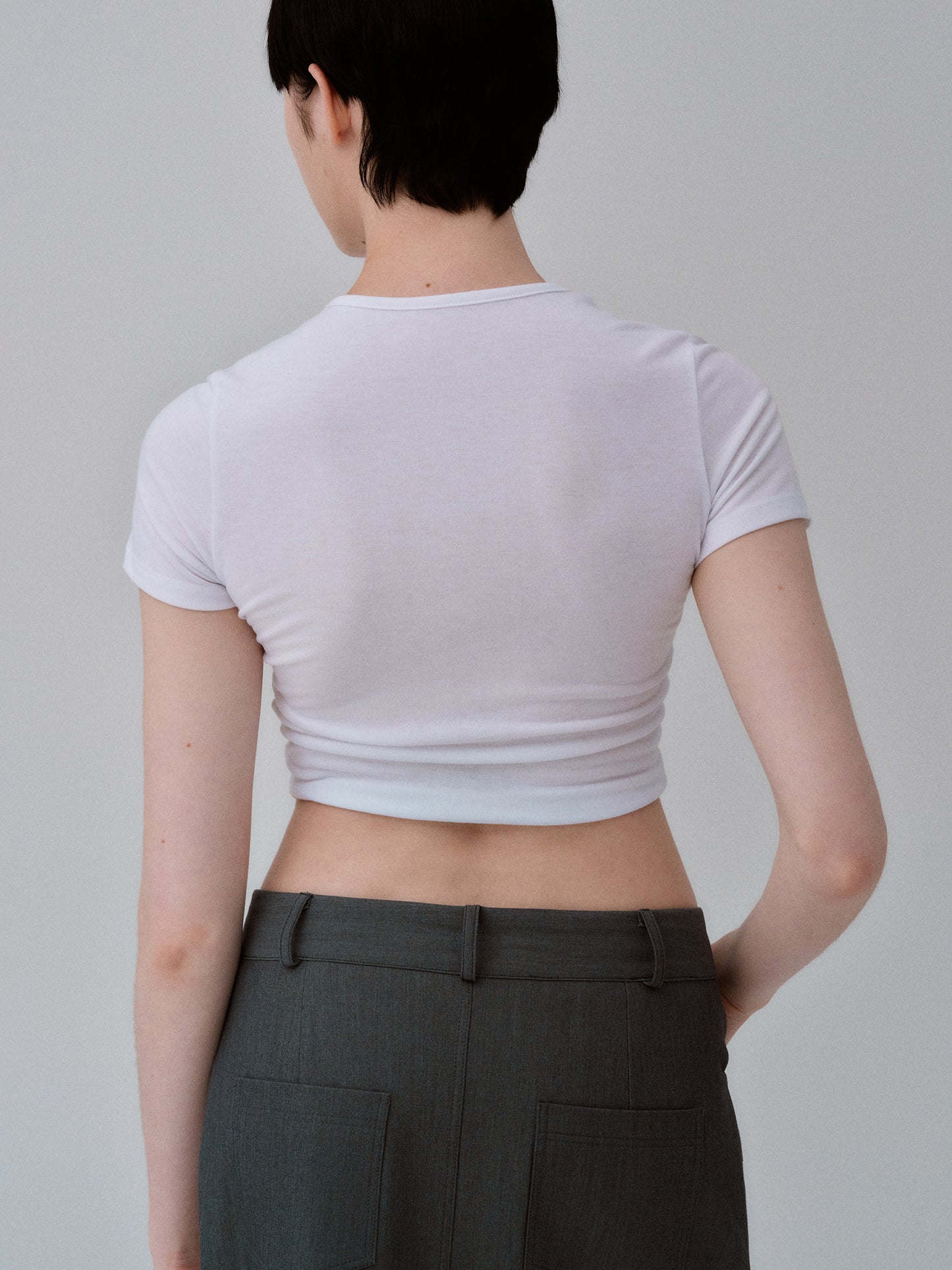 Bustier Print T-Shirt, White