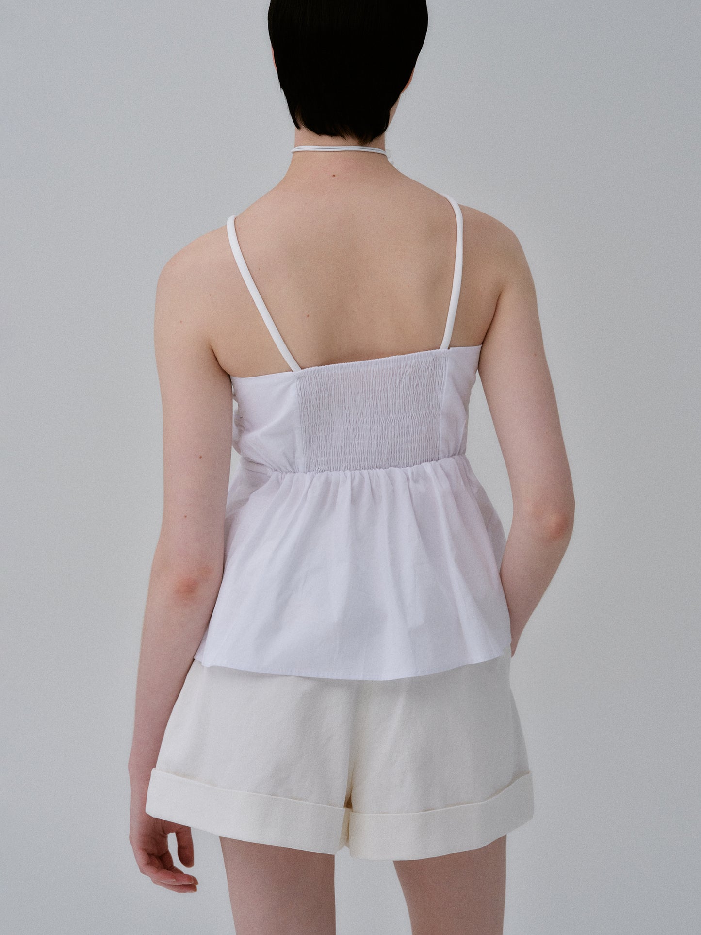 Poplin Halter Top, White
