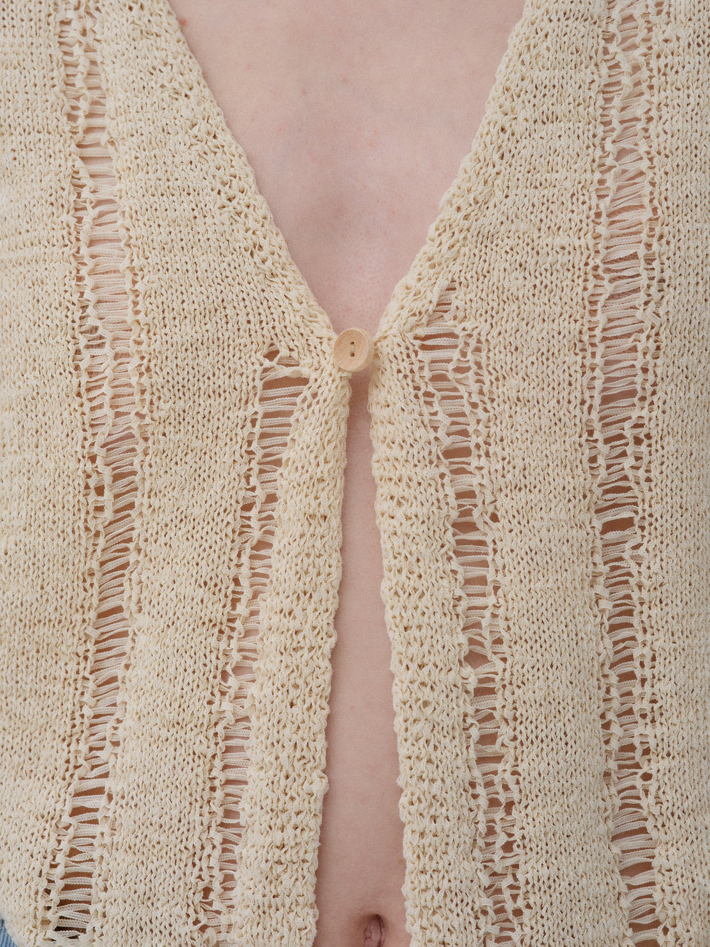 Distressed Open Knit, Beige