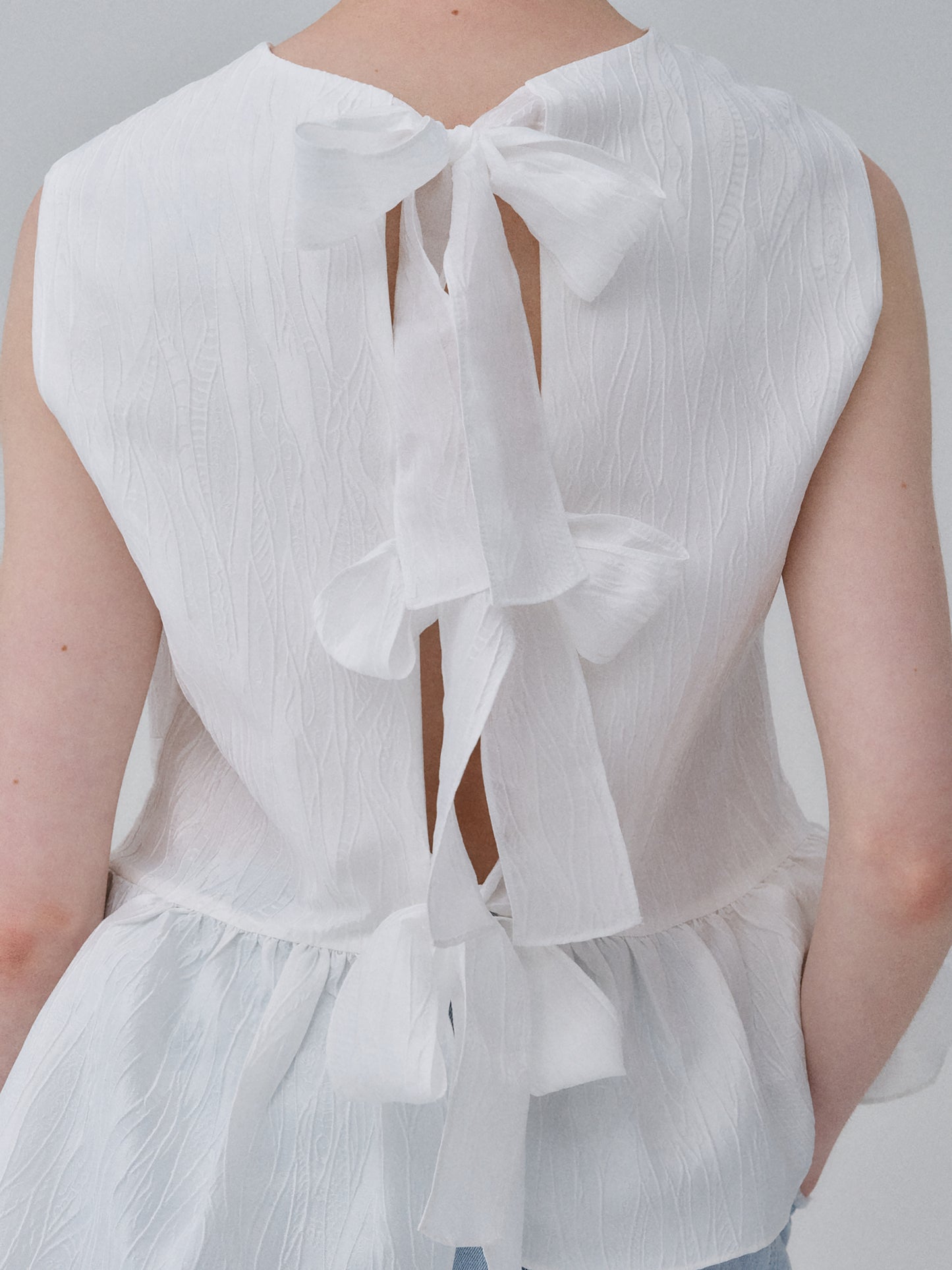 Asymmetric Ruffled Top, White