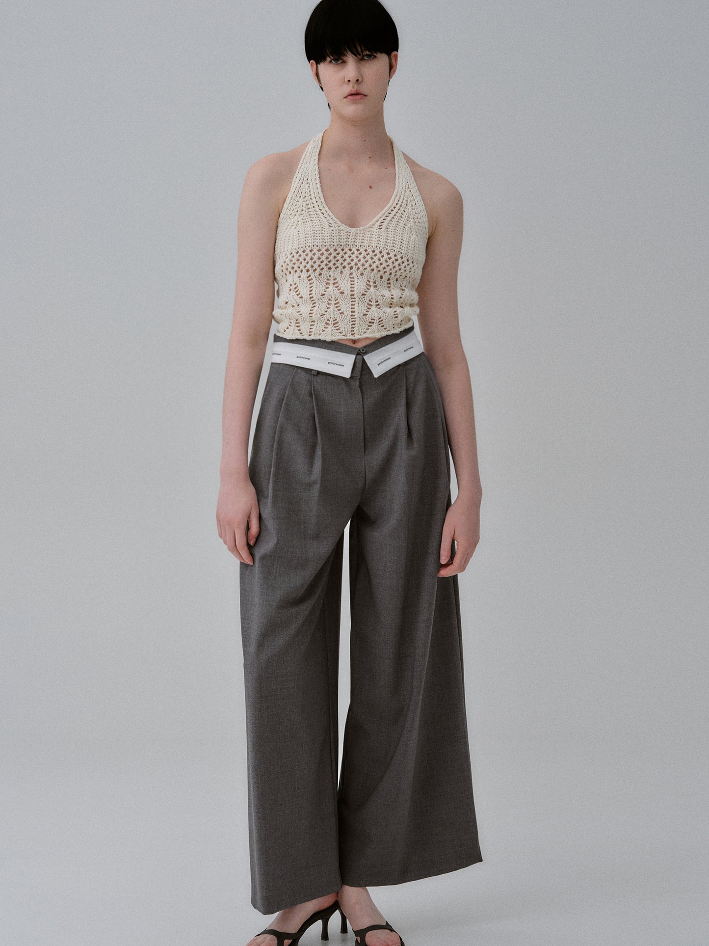 Detachable Waistband Trousers, Charcoal