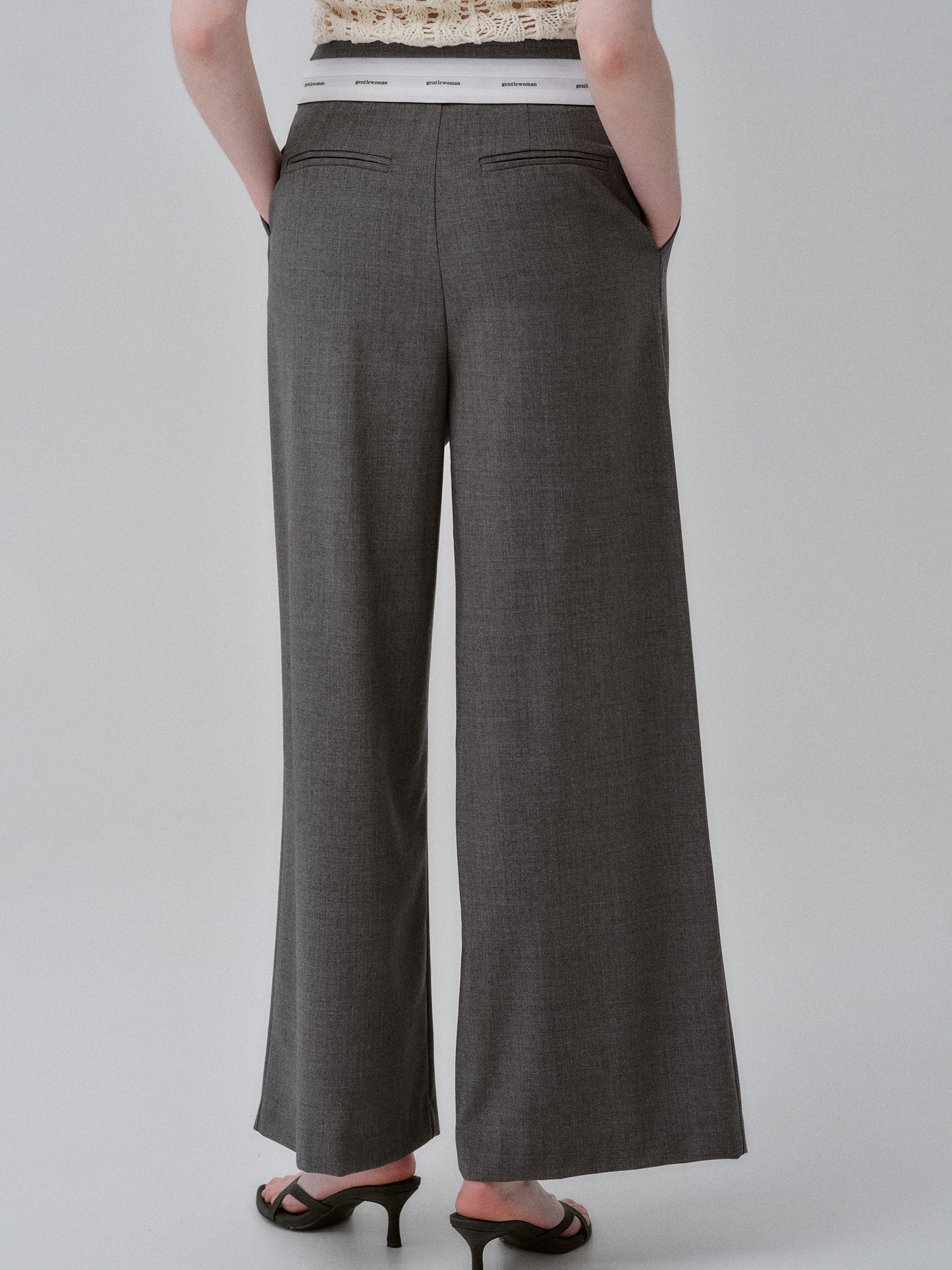 Detachable Waistband Trousers, Charcoal