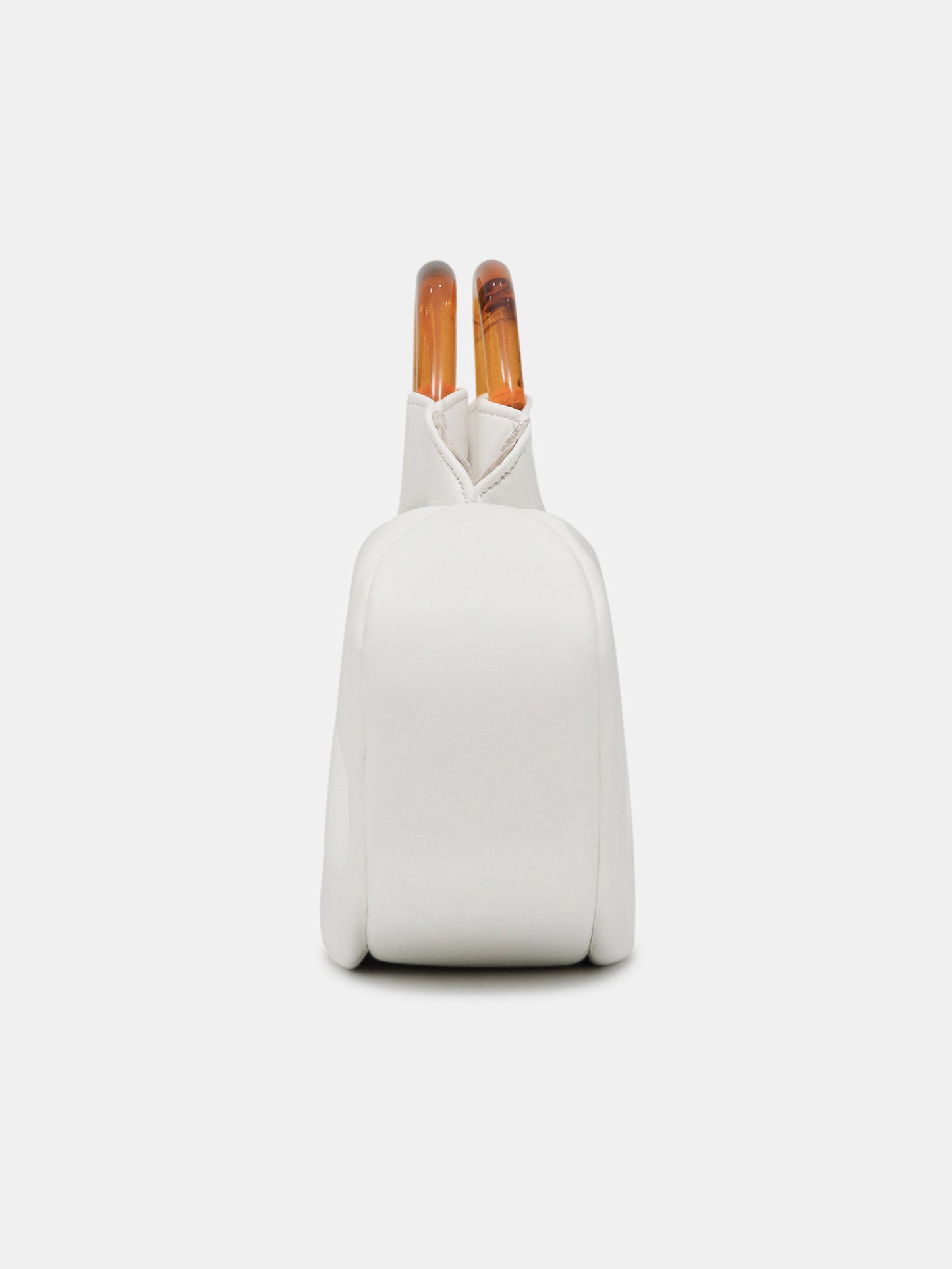 Ruched Shell Bag, White
