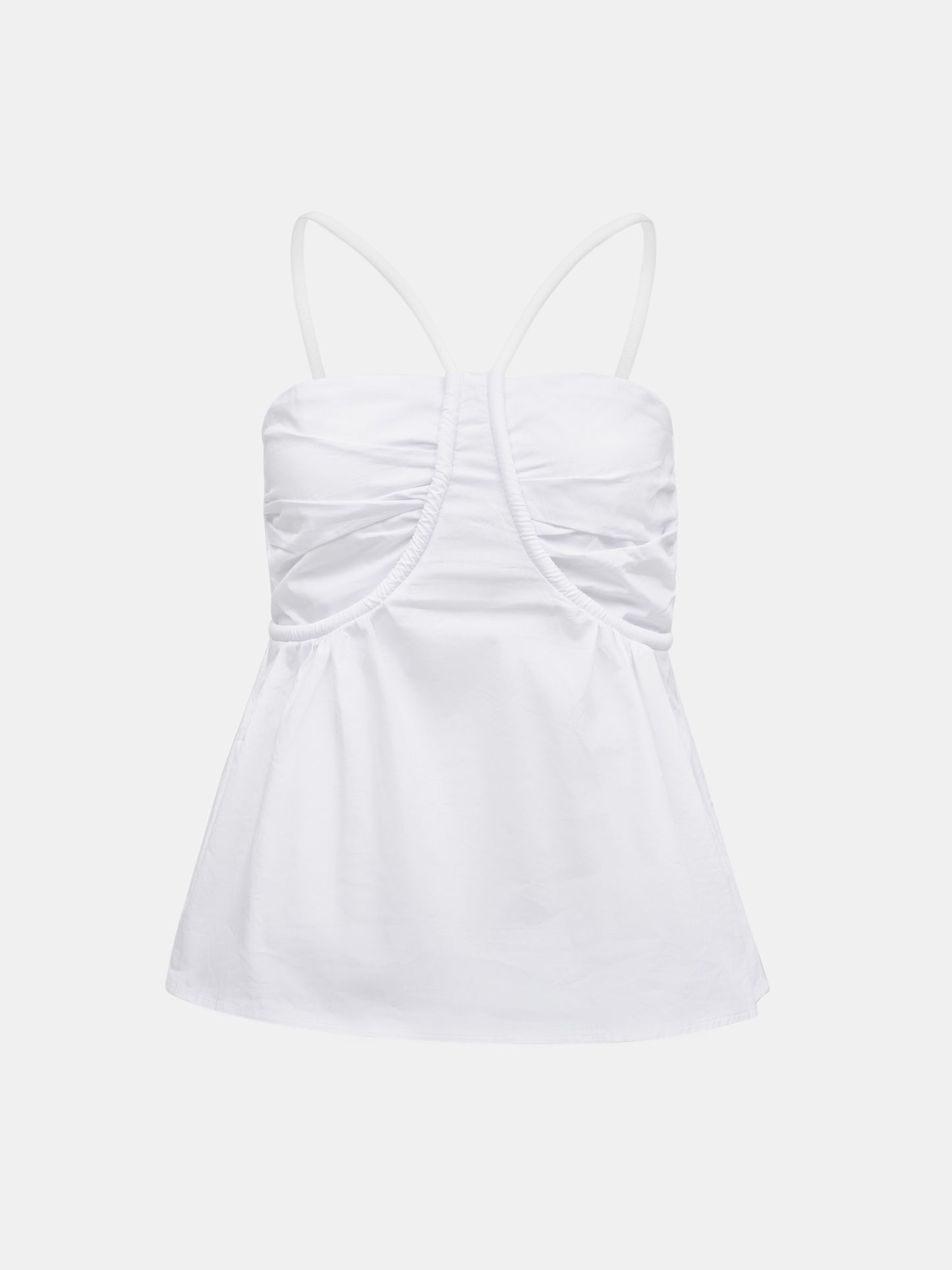 Poplin Halter Top, White