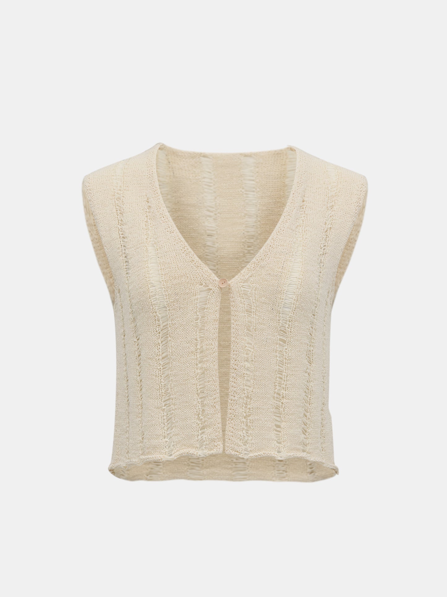 Distressed Open Knit, Beige