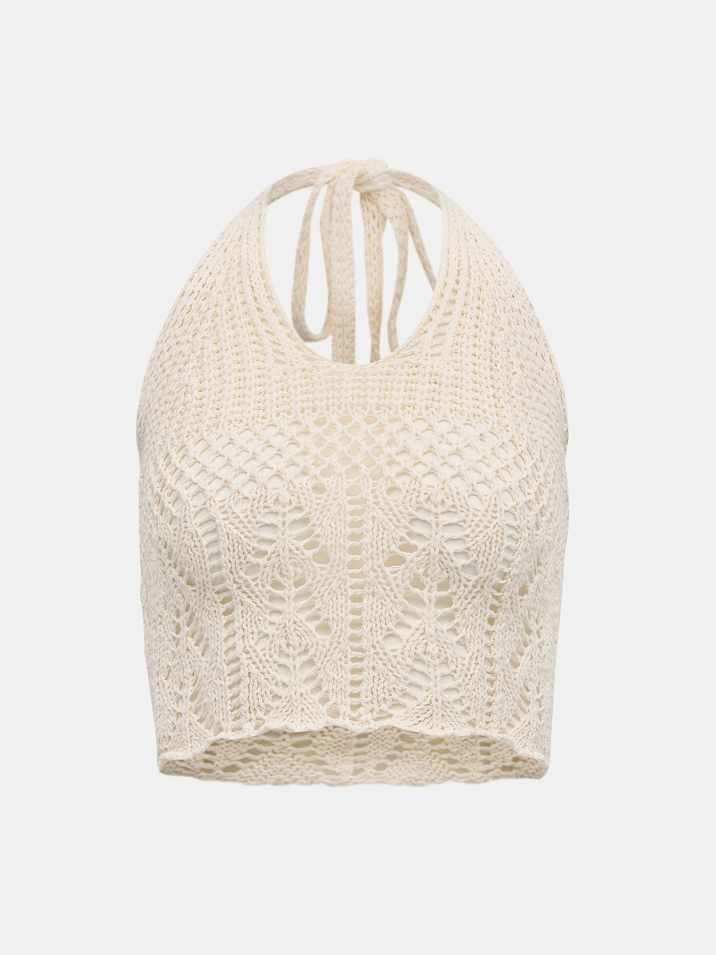 Hand-Crocheted Halter Knit, Ivory