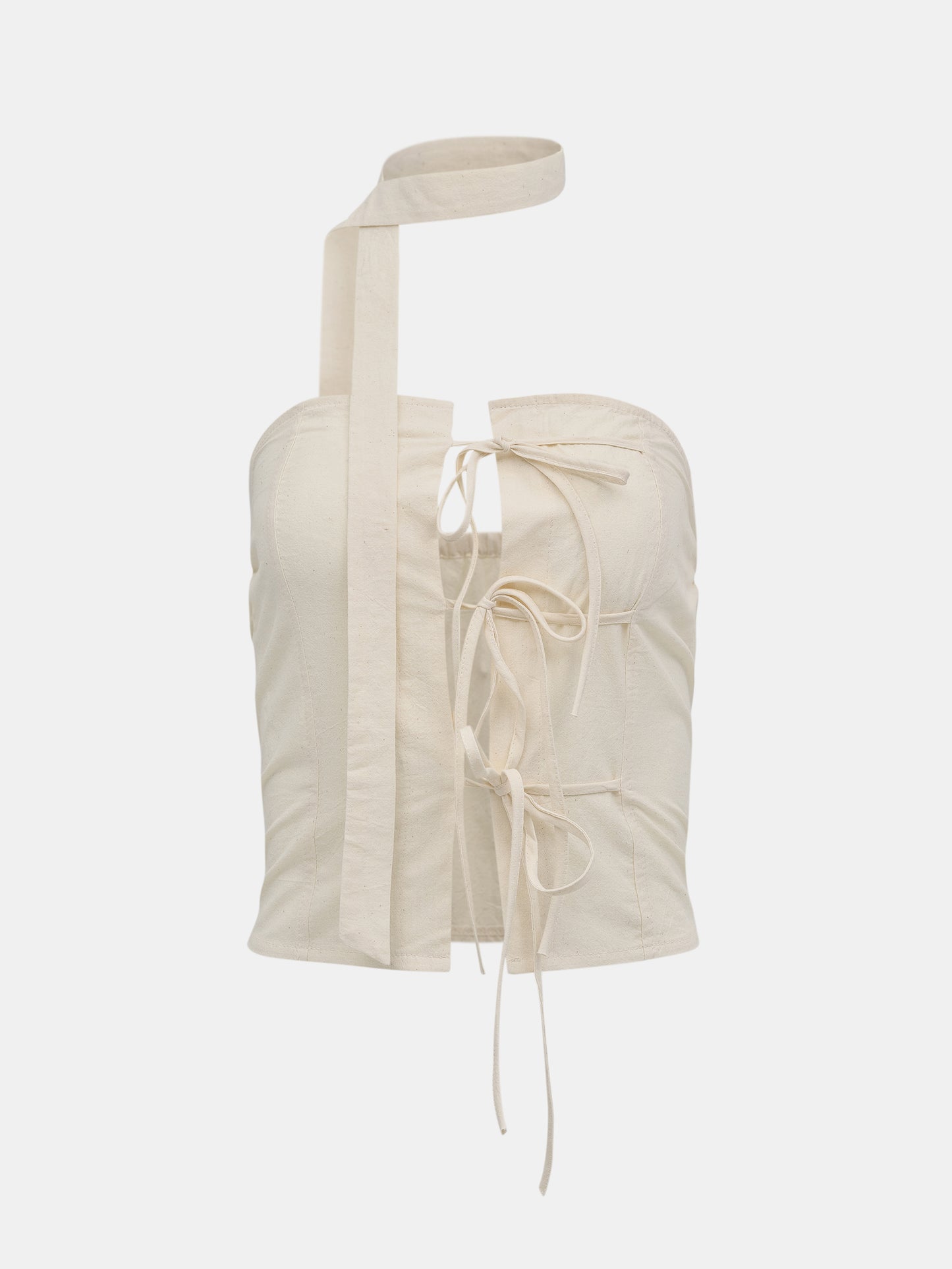 Tie Up Bustier Top, Cream