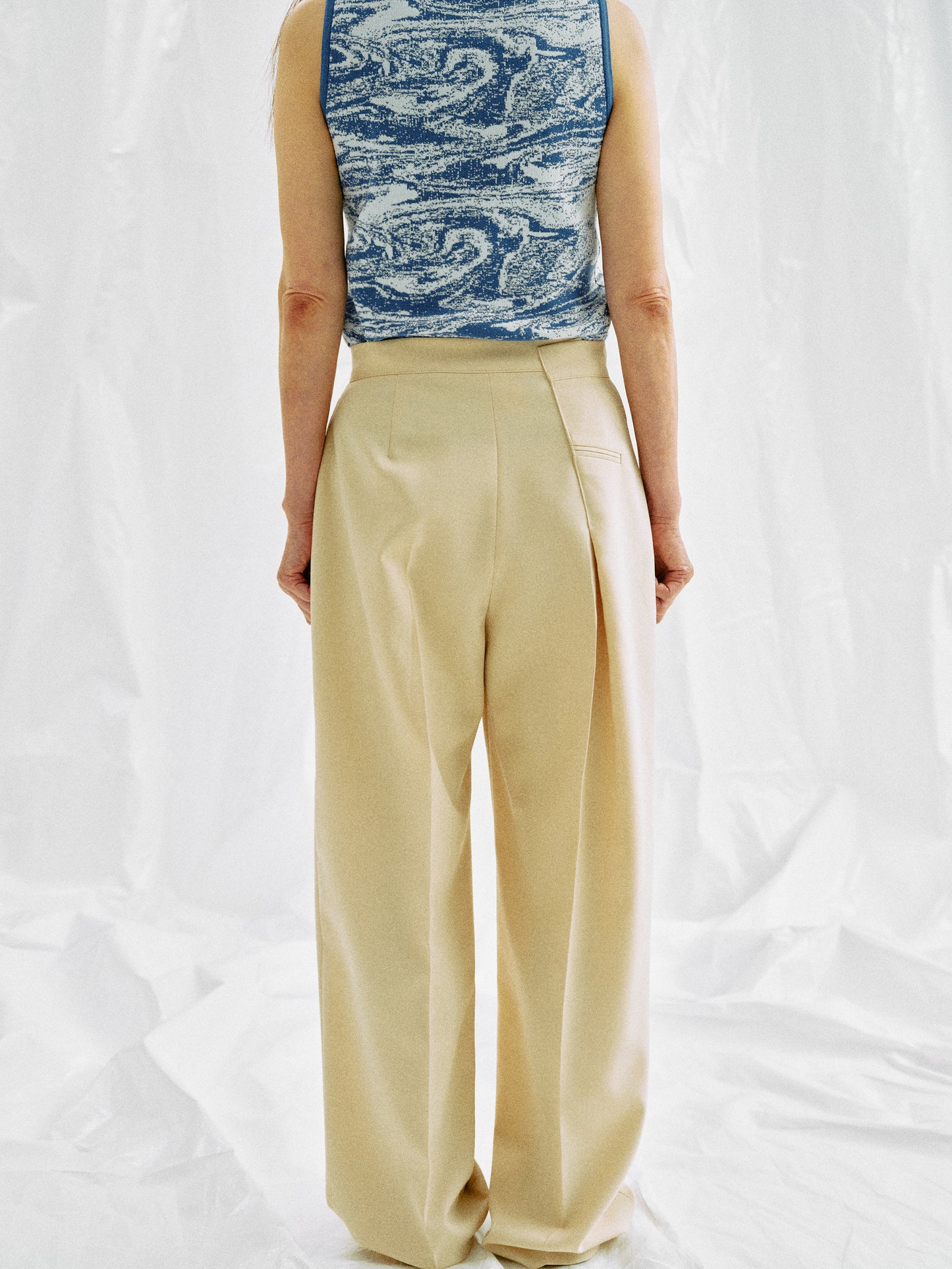 Off-Centre Suit Trousers, Light Yellow