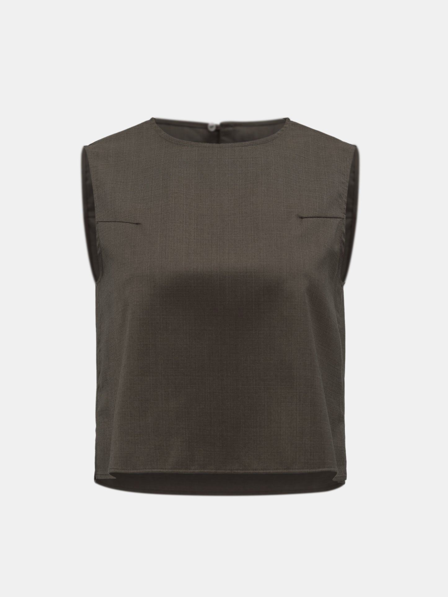 Sleeveless Suit Top, Umber Brown