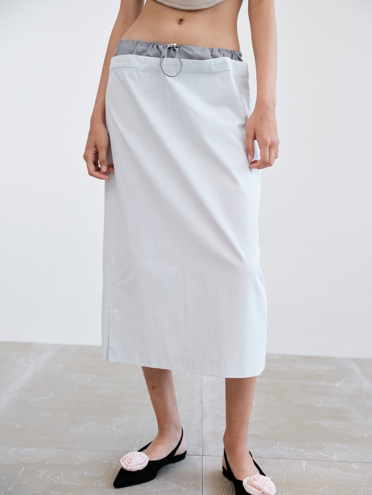 Layered Parachute Skirt, Cloud Gray