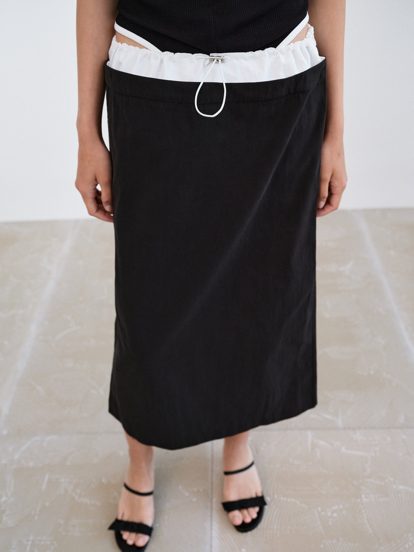 Layered Parachute Skirt, Black