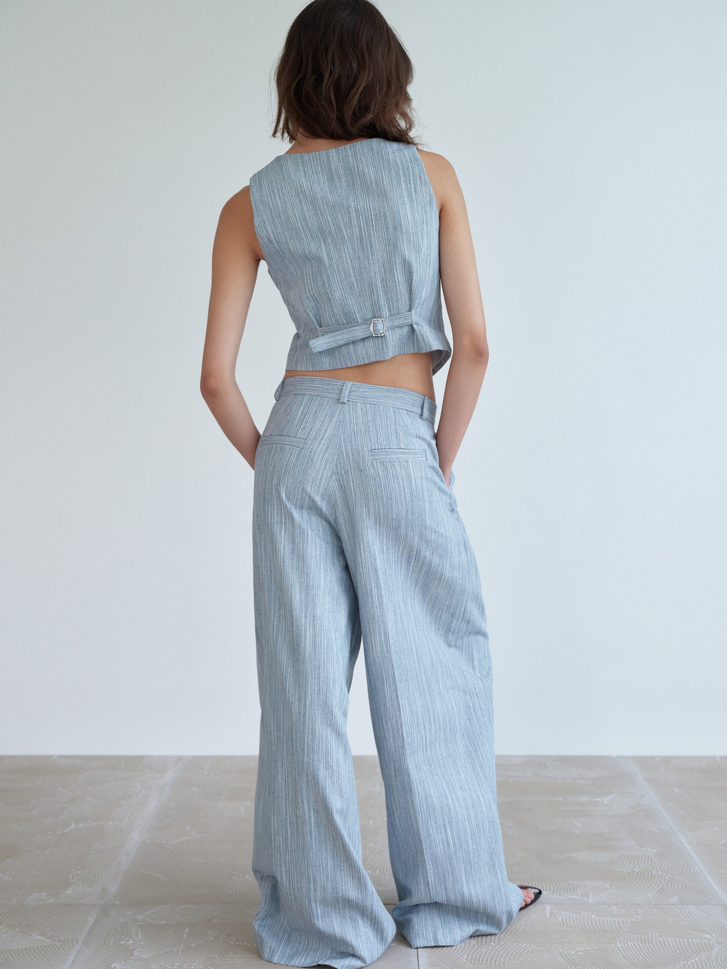 Linen Waistcoat, Sky Blue