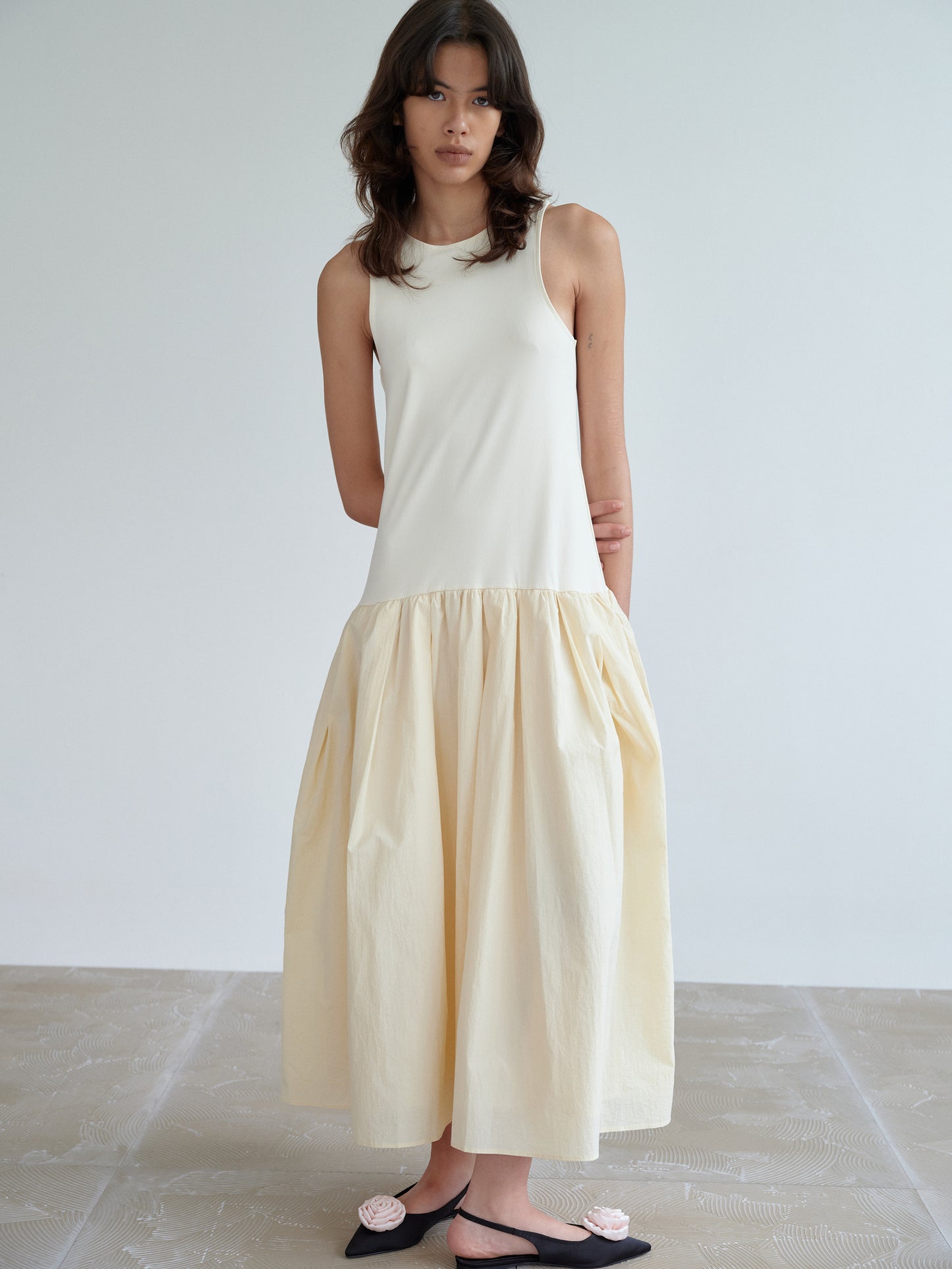Drop-Waist Tank Dress, Eggnog