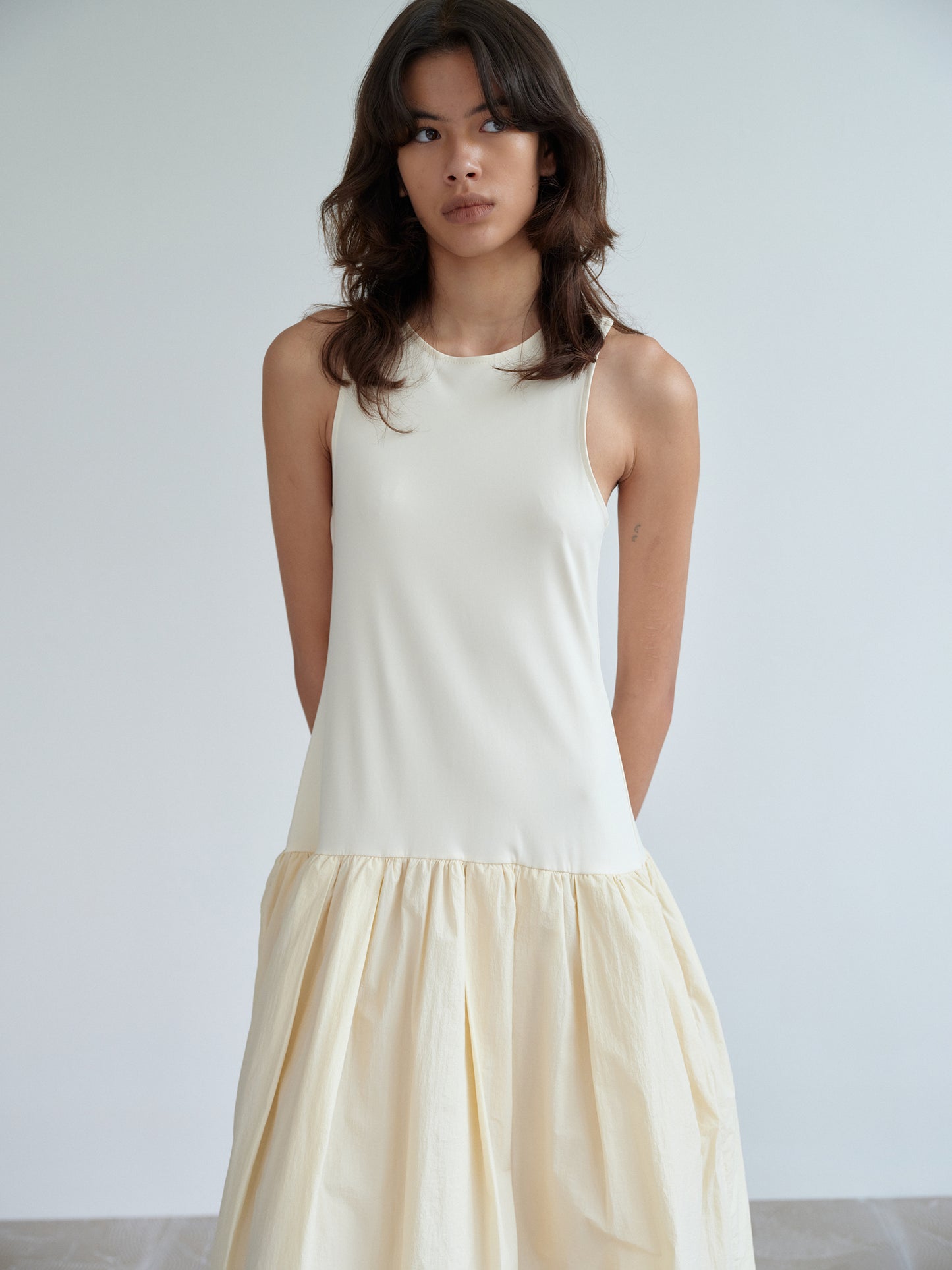 Drop-Waist Tank Dress, Eggnog