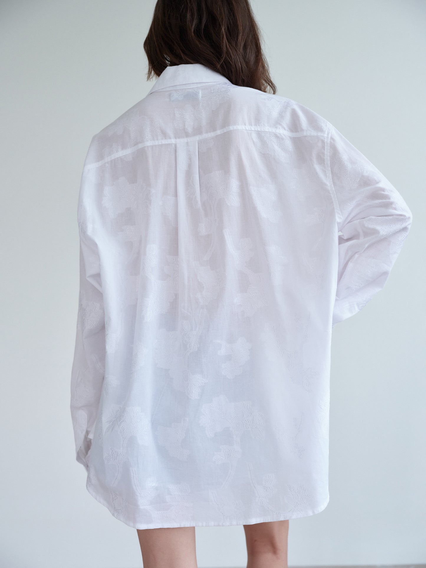 Boyfriend Jacquard Shirt, White