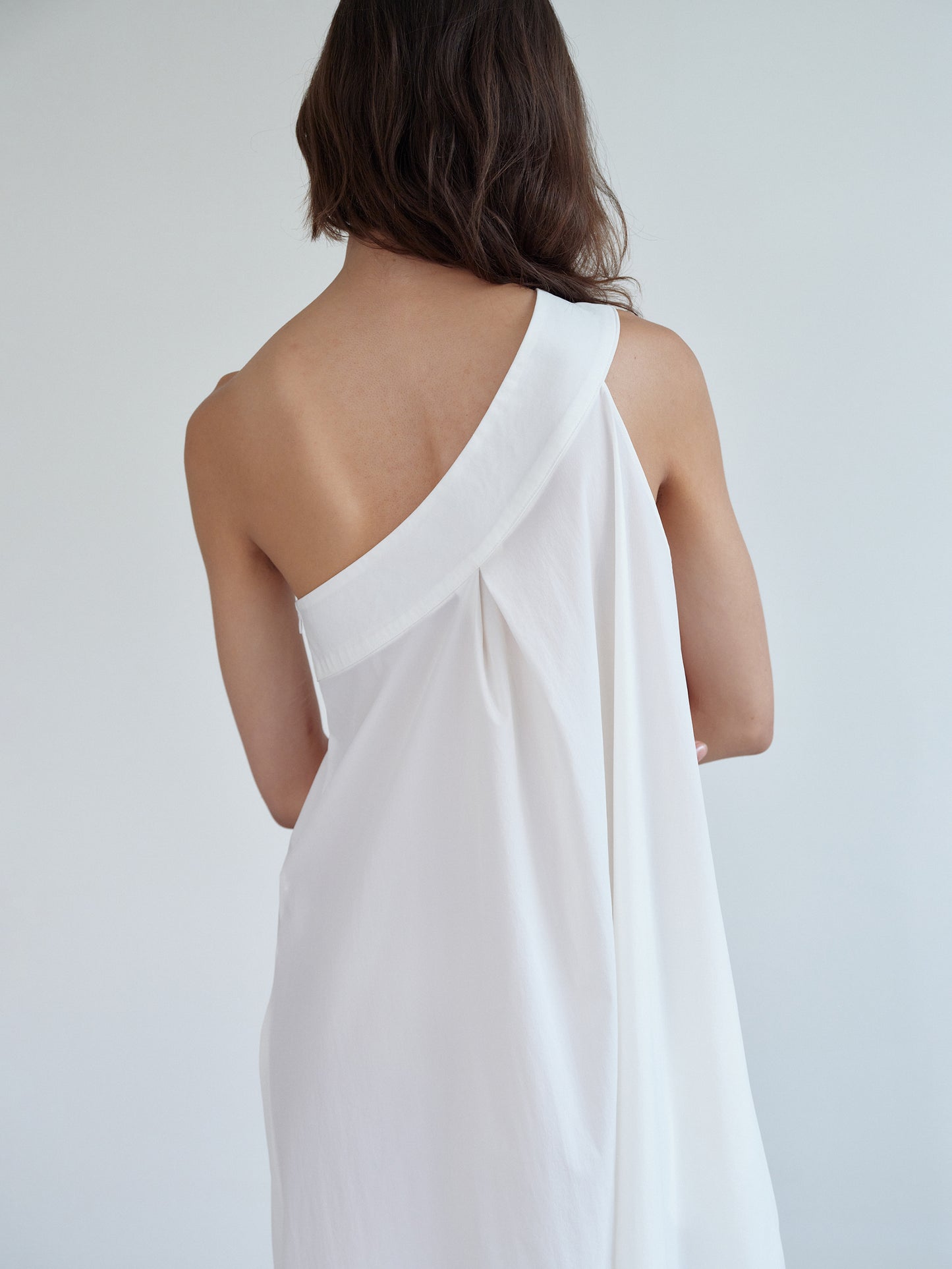 One-Shoulder Sun Dress, White