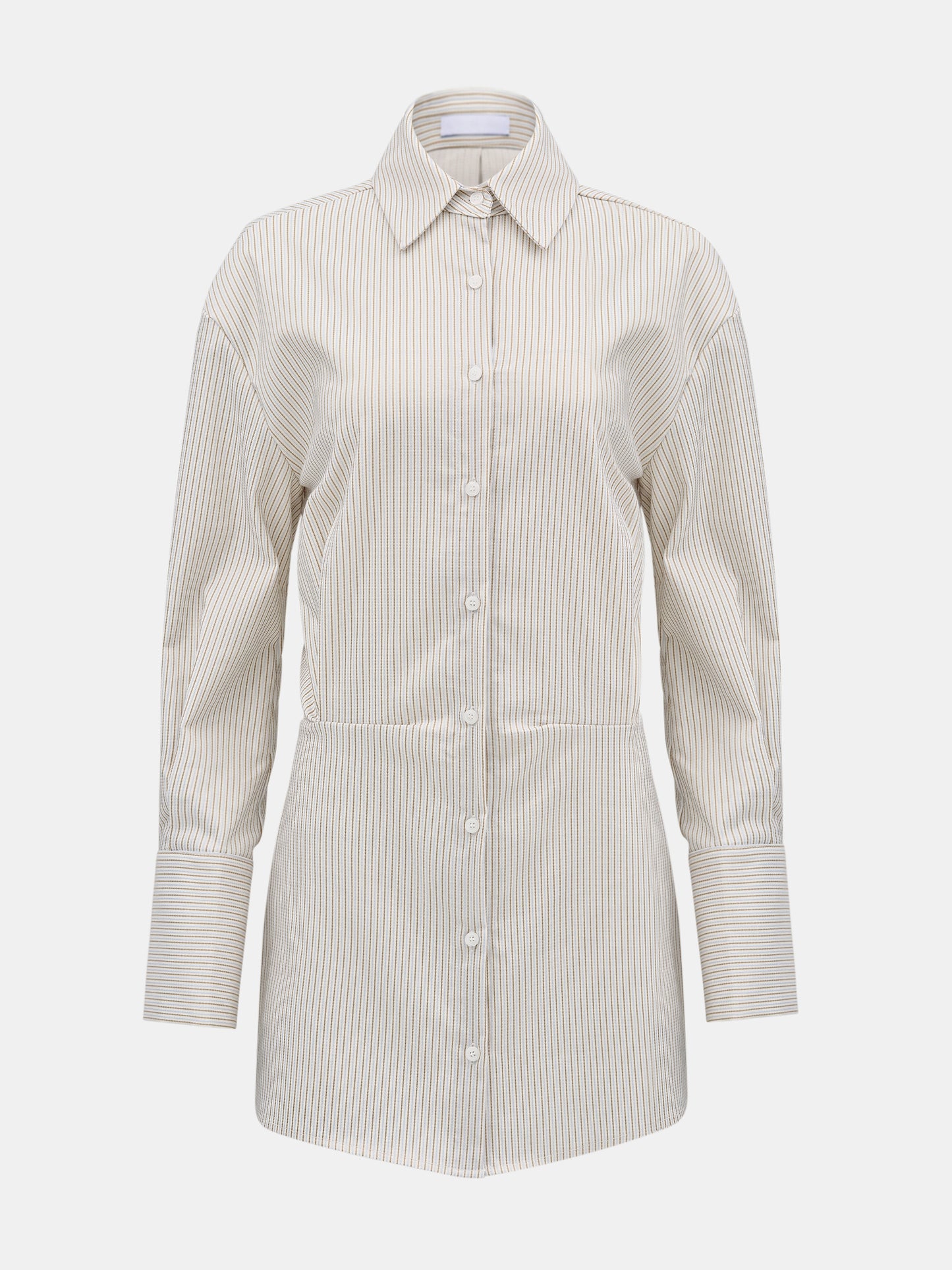 Striped Shirt Minidress, Ivory