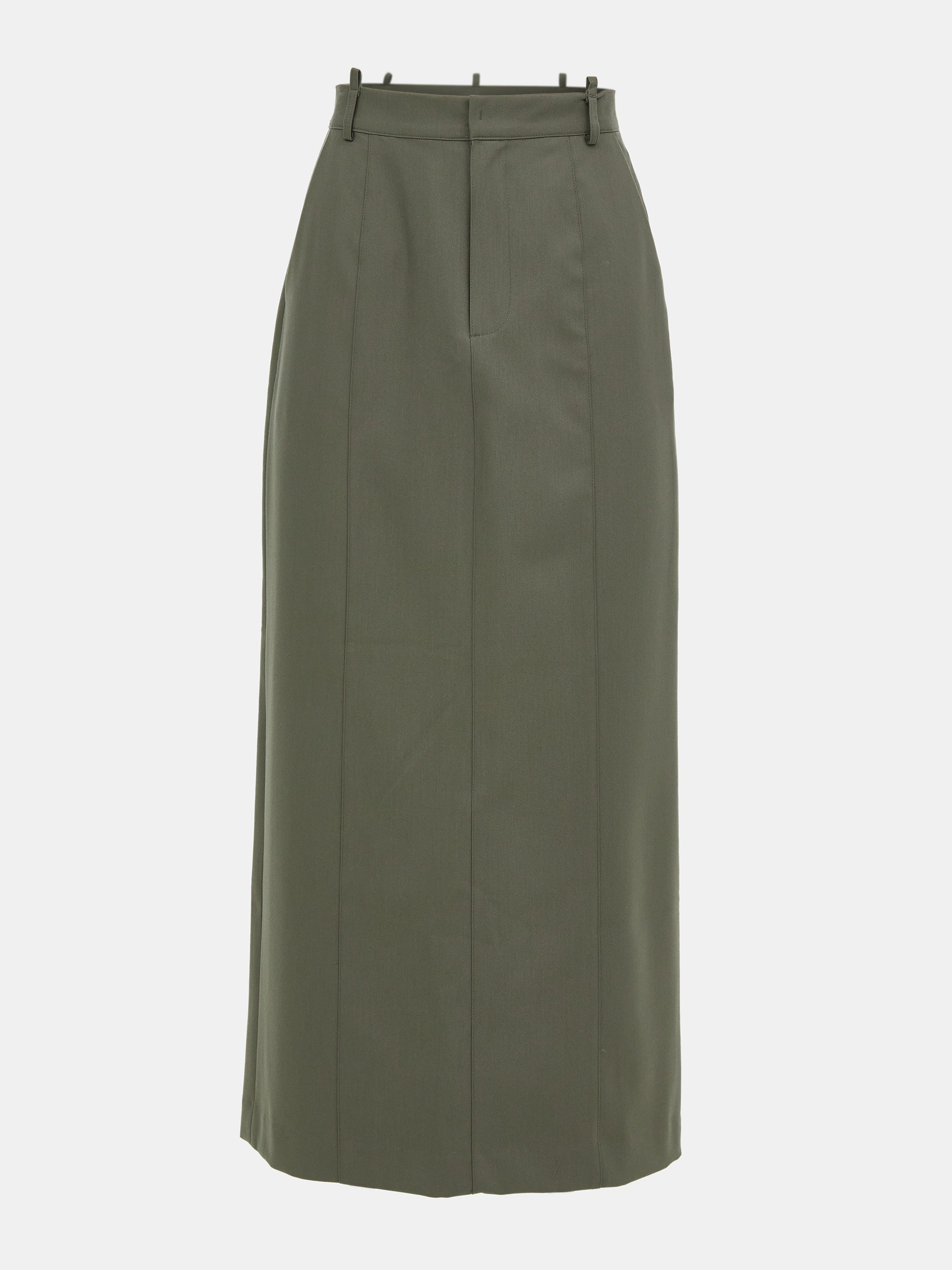 Belt Loops Suit Skirt Khaki Green SourceUnknown