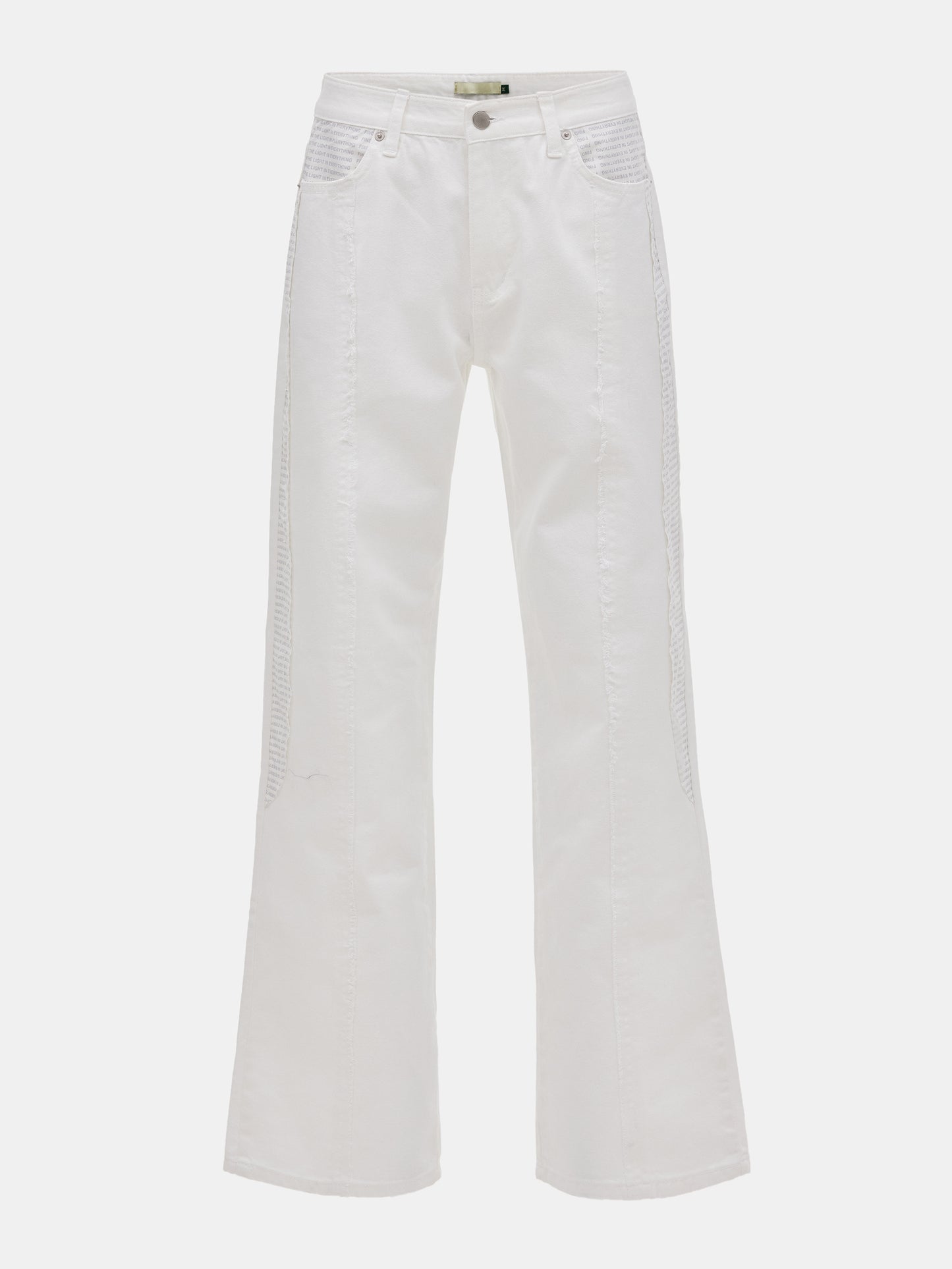 Lettering Bootcut Jeans, White