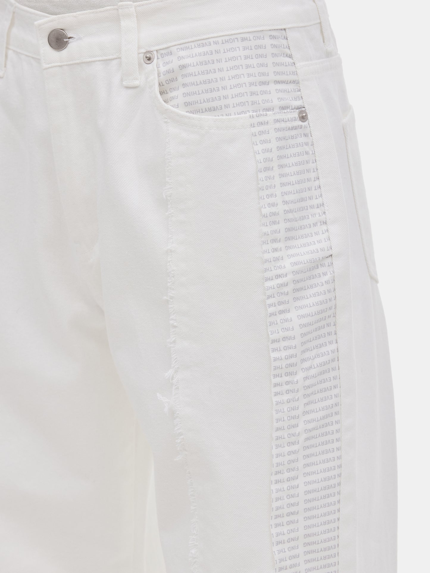 Lettering Bootcut Jeans, White