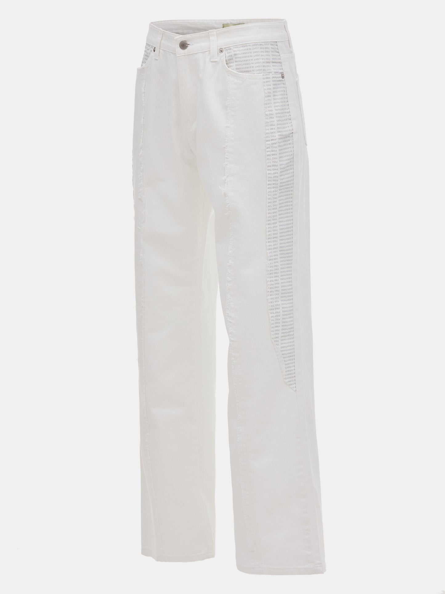 Lettering Bootcut Jeans, White