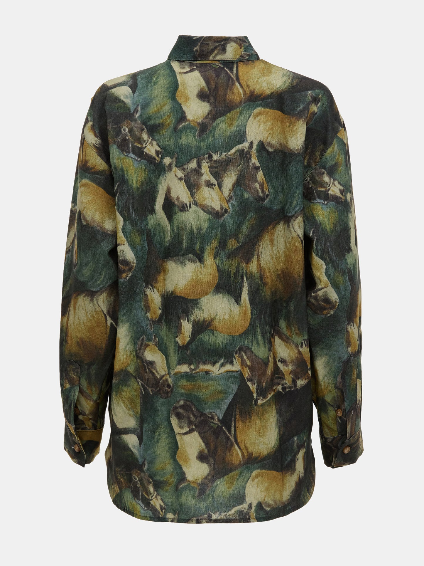 Horse Print Shirt, Multi Green