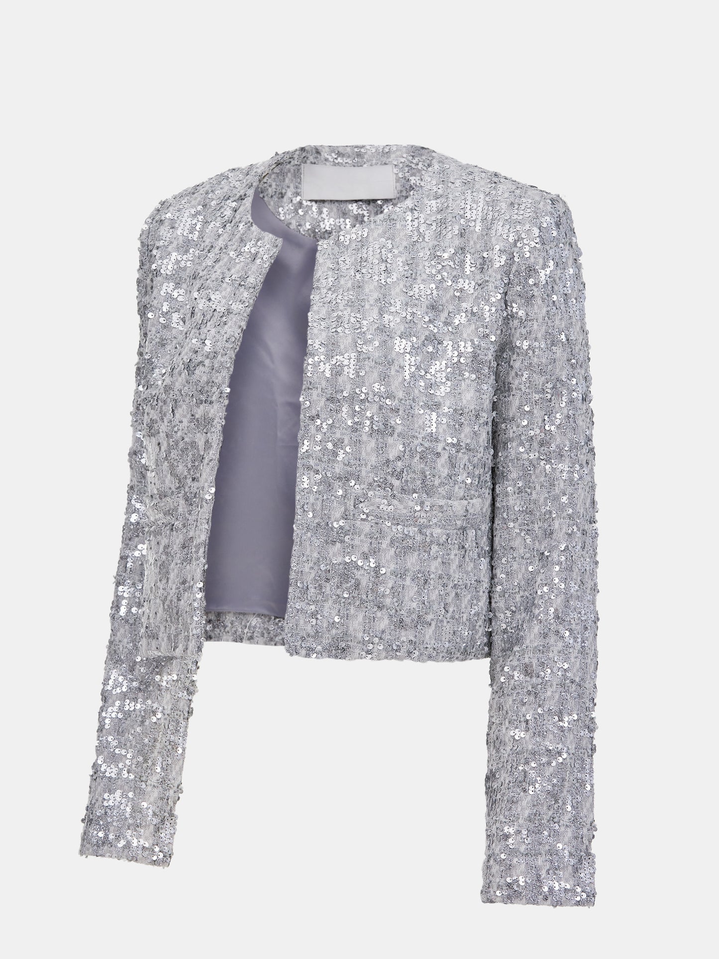 Sequin Blazer, Silver