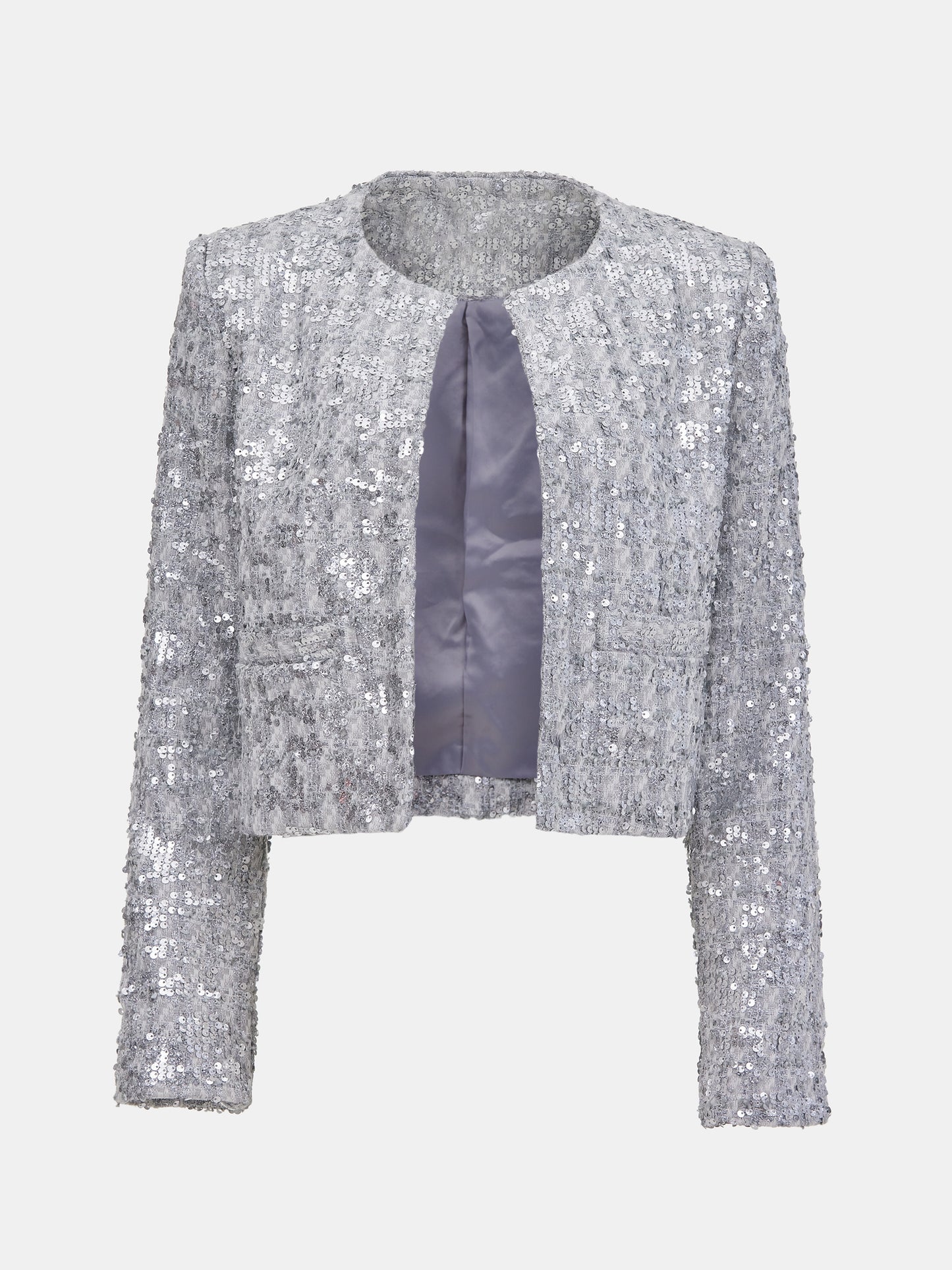 Sequin Blazer, Silver