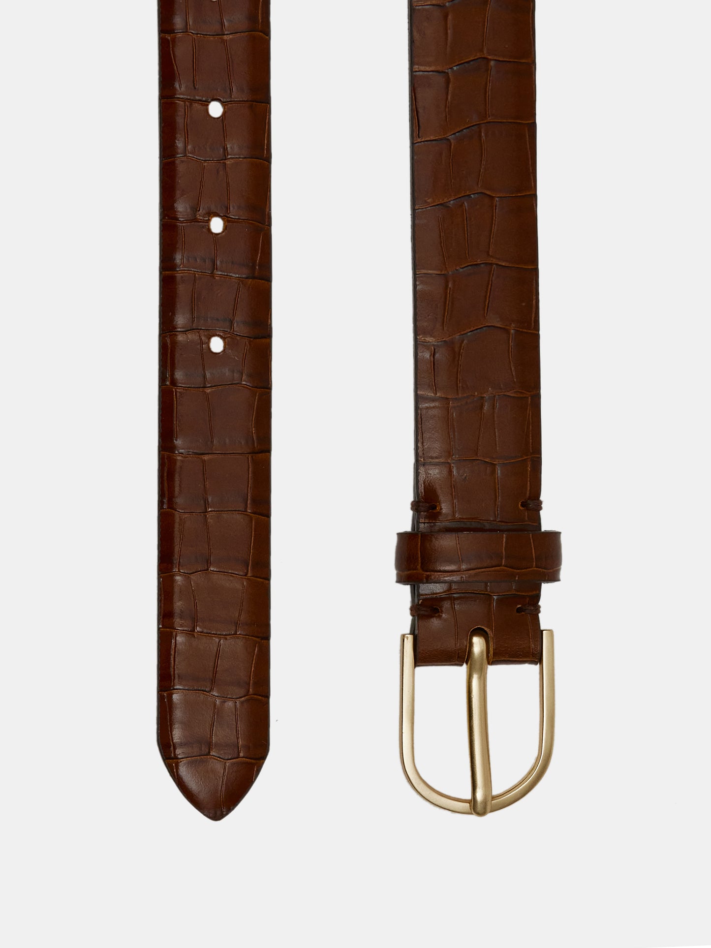 Croc-Effect Belt, Brown