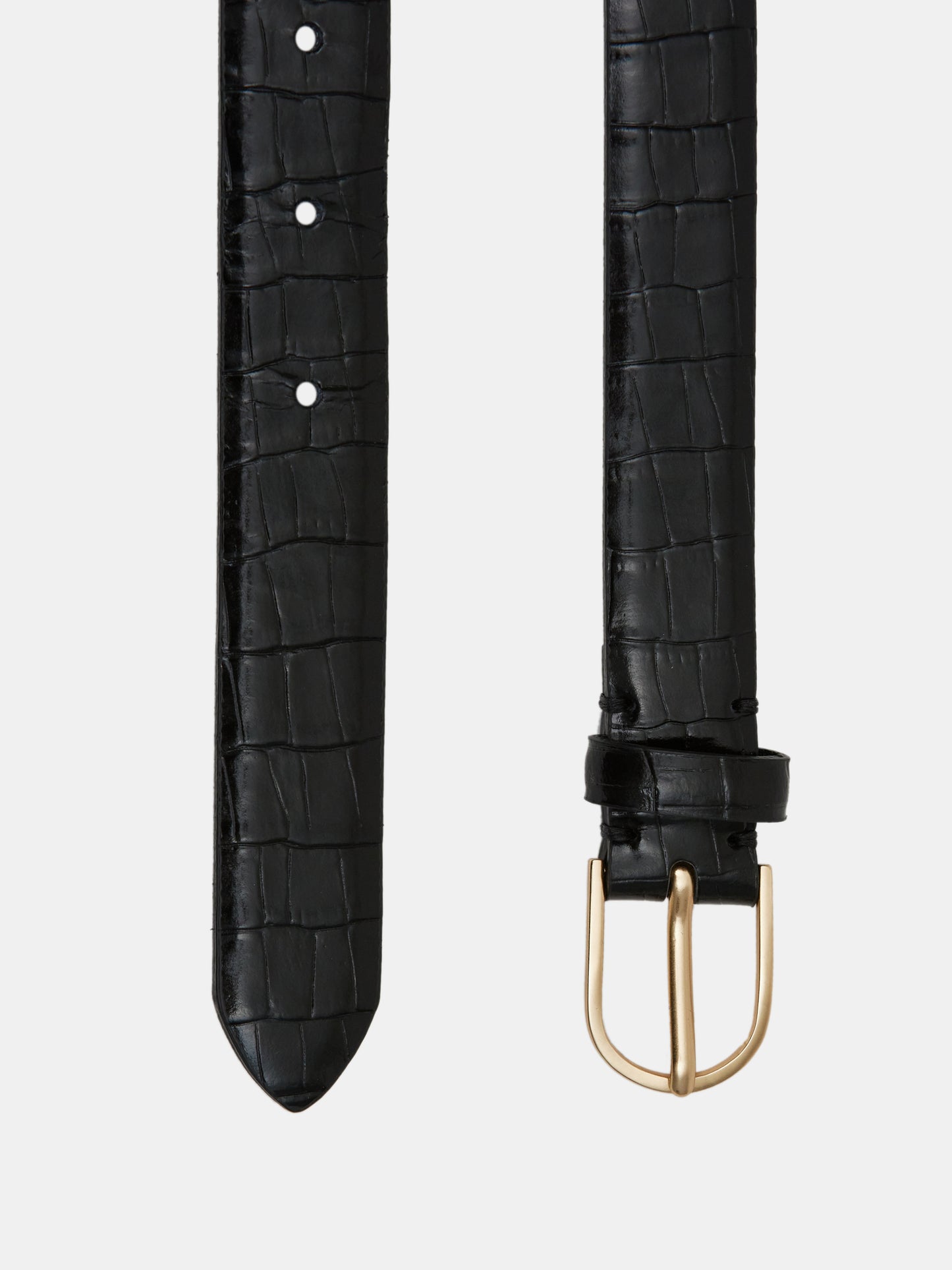 Croc-Effect Belt, Black