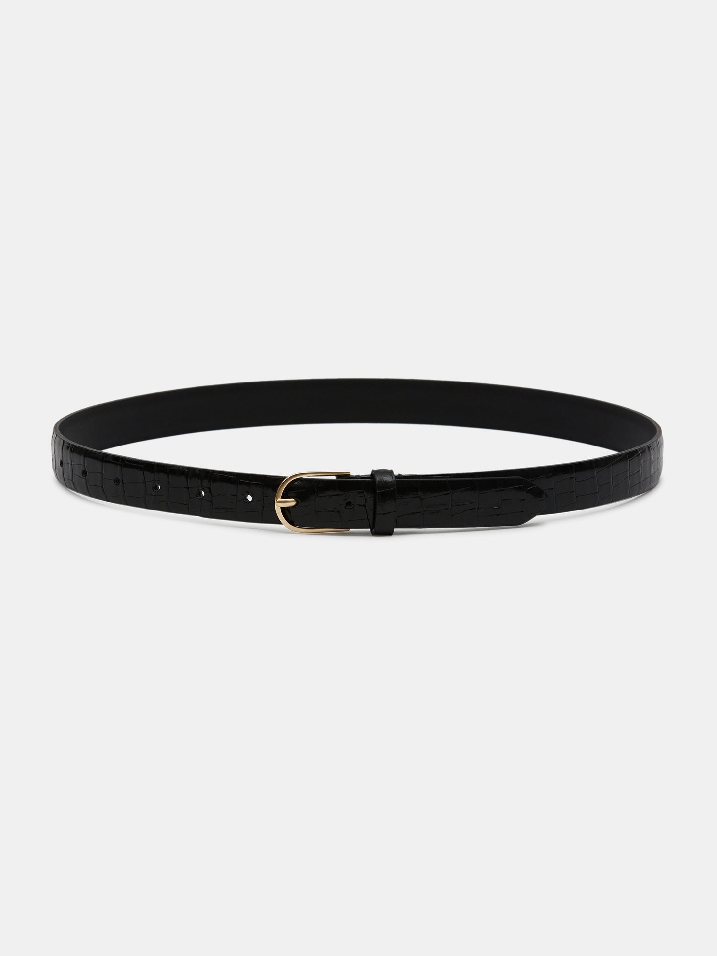 Croc-Effect Belt, Black
