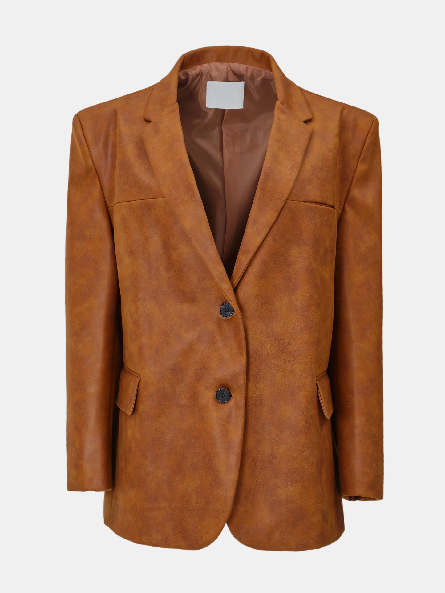 Lui Faux Leather Blazer, Rust Brown
