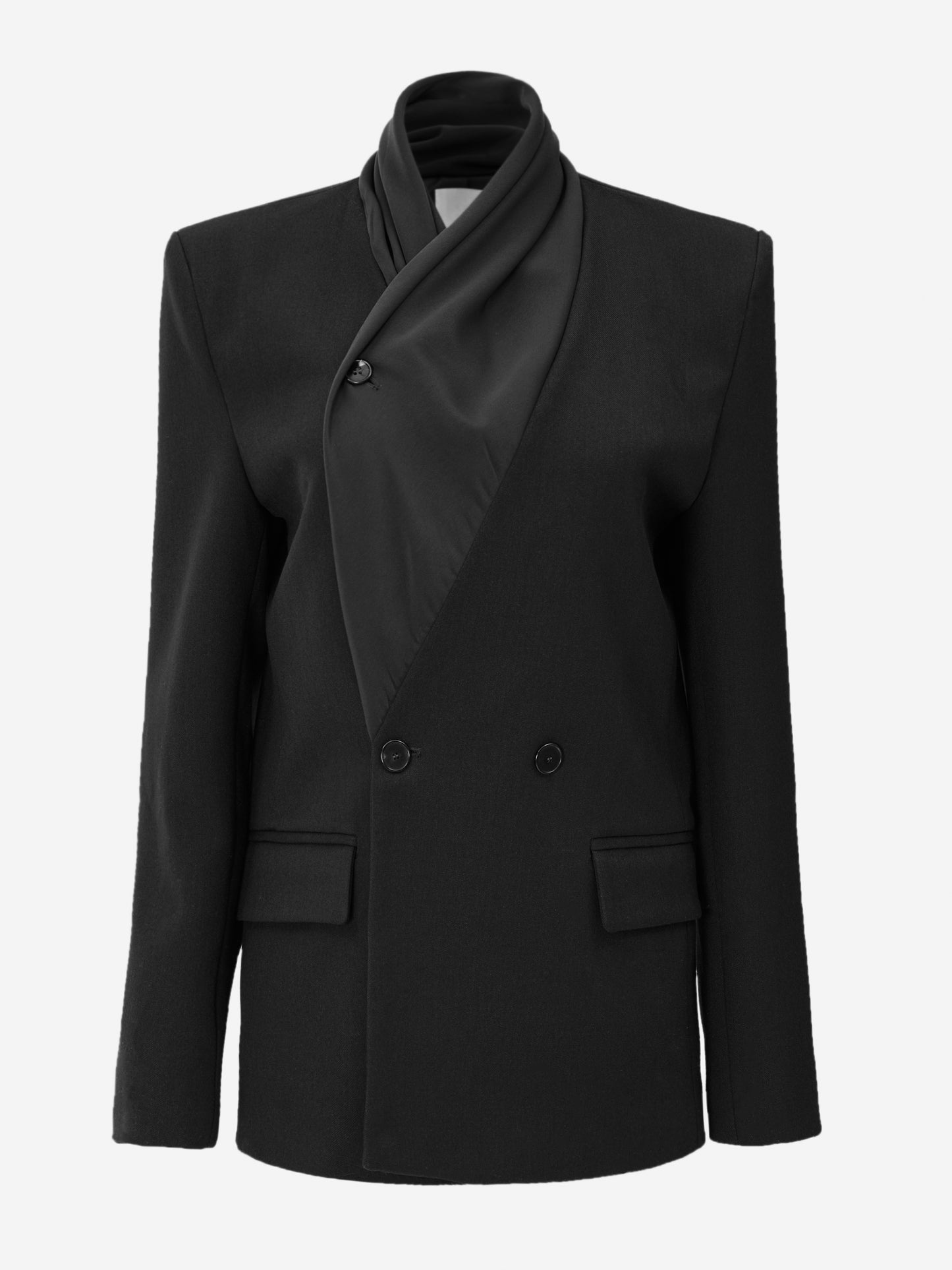 Donau Scarf Blazer, Black