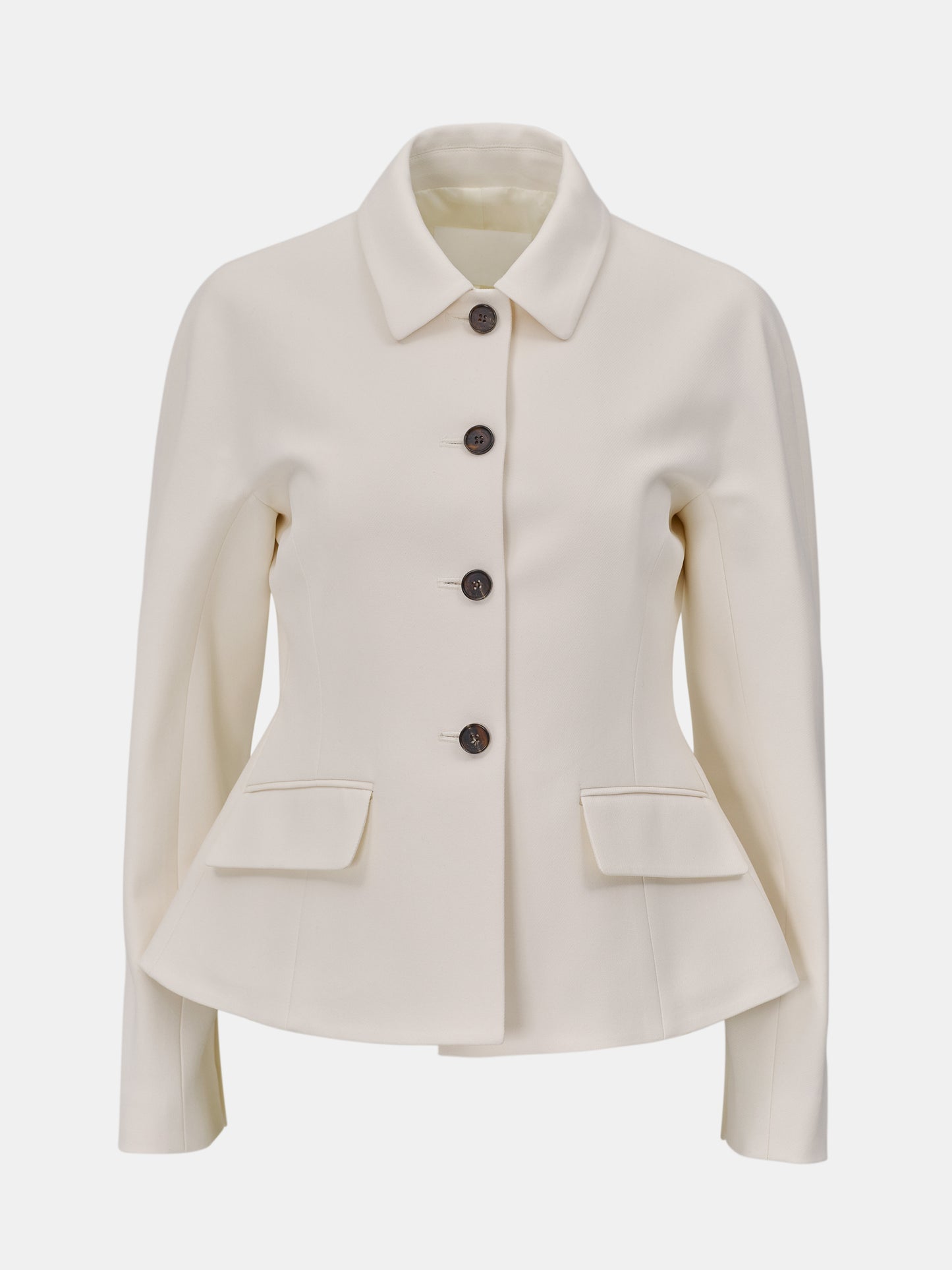 Sevyn Peplum Fitted Jacket, Porcelain
