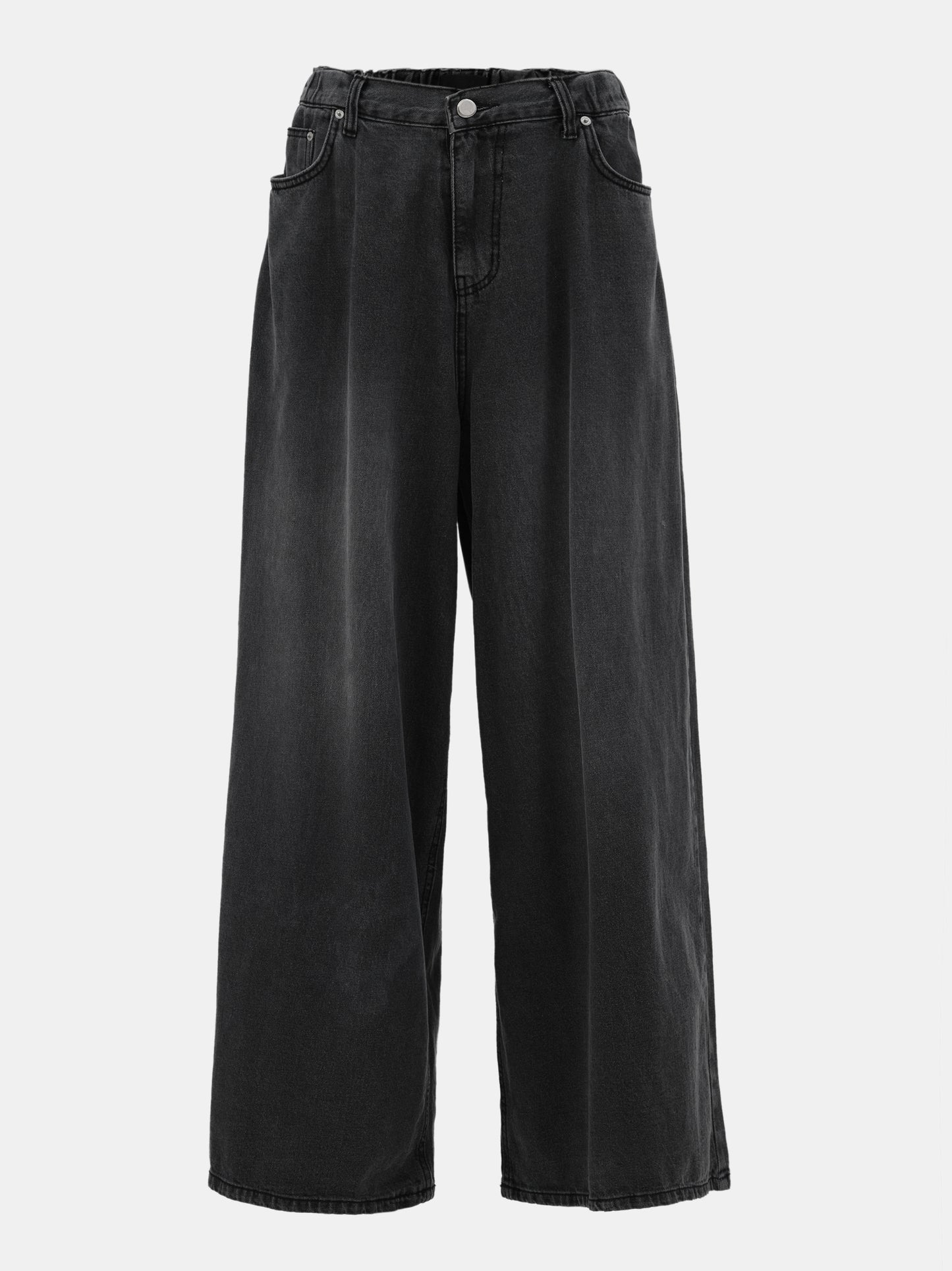 Elastic Wide Jeans, Sharkskin