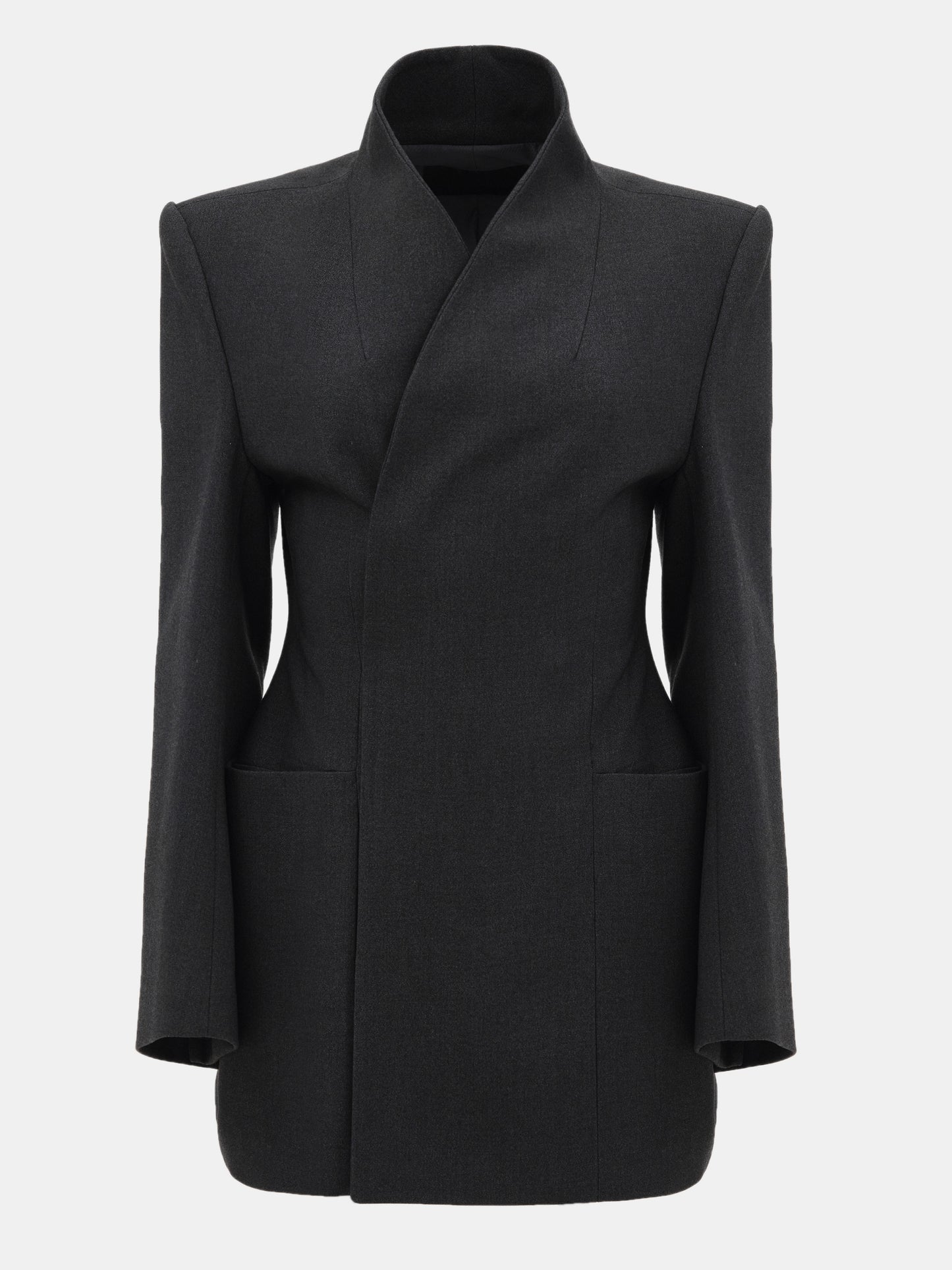 (Pre-order) Corrin Wrap Blazer, Charcoal