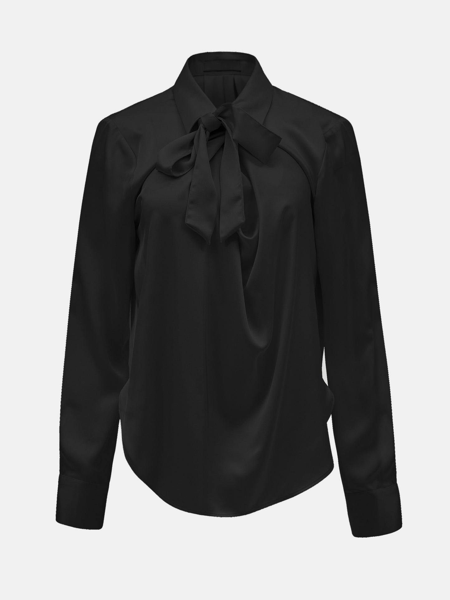 Usana Drape-Front Shirt, Black