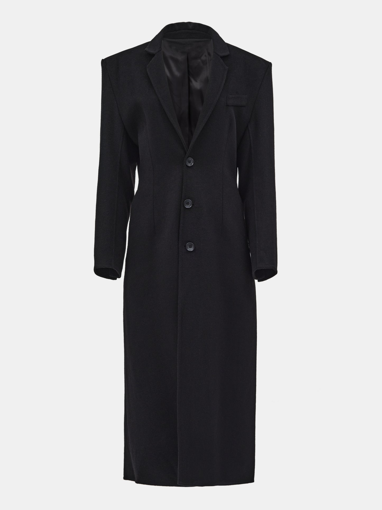 Ludmilla Slim Overcoat, Black