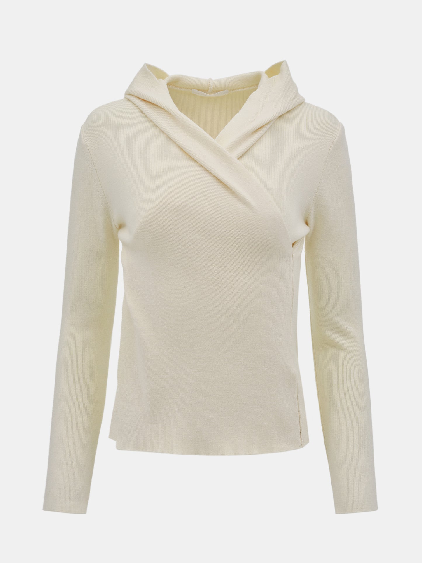 Hooded Shawl Knit, Eggshell