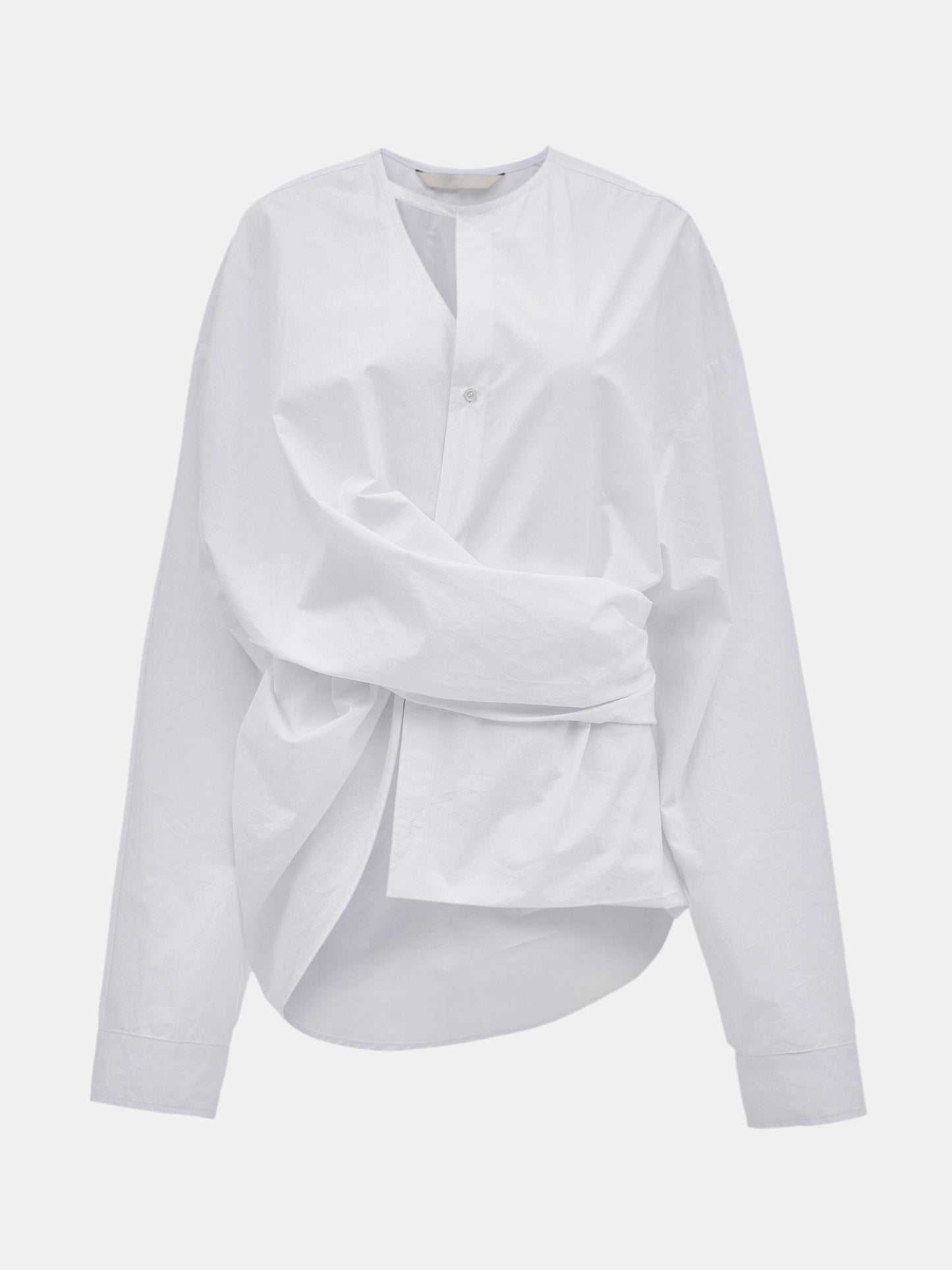 Raele Oversized Wrap Shirt, White