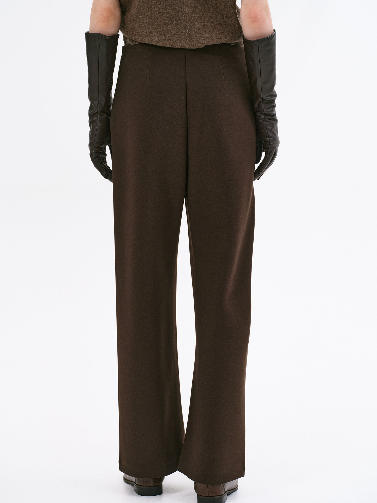 Elasticated Comfort Trousers, Dark Brown
