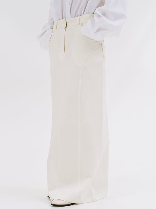 Galliga Long Pencil Skirt, Ivory