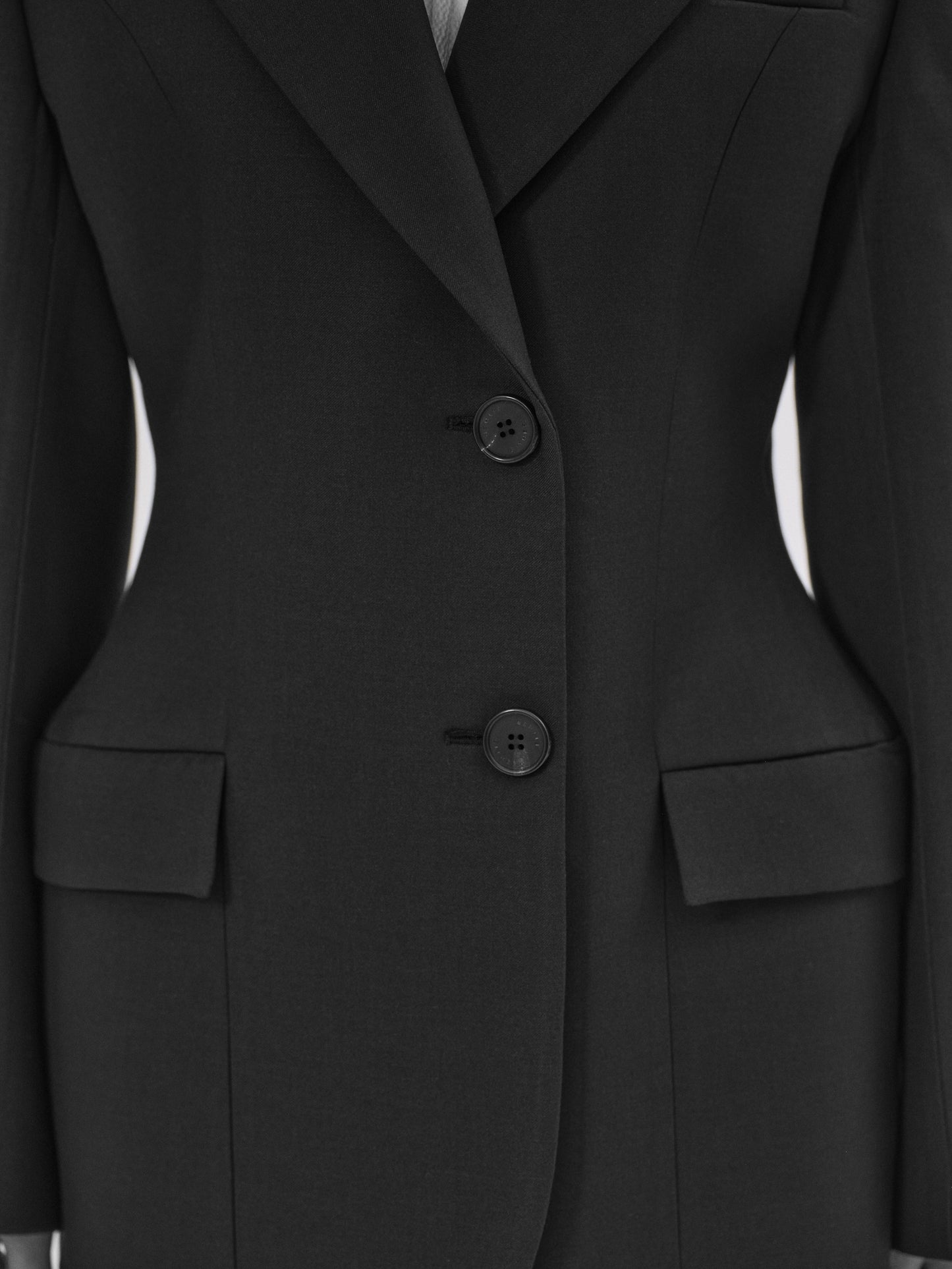 (Pre-order) Poldo Hourglass Blazer, Black