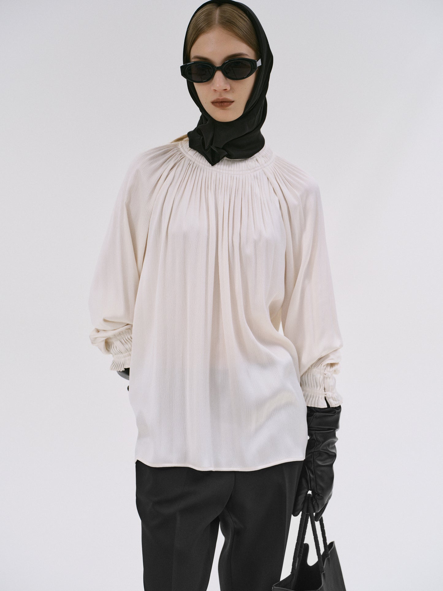 Girelle Satin Blouse, Cream