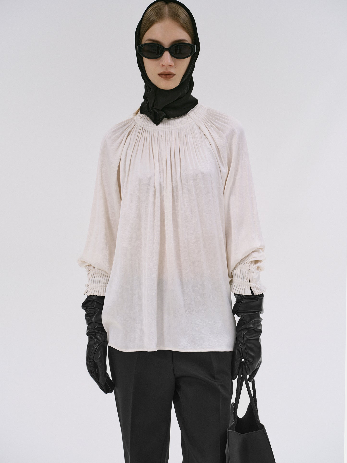 Girelle Satin Blouse, Cream