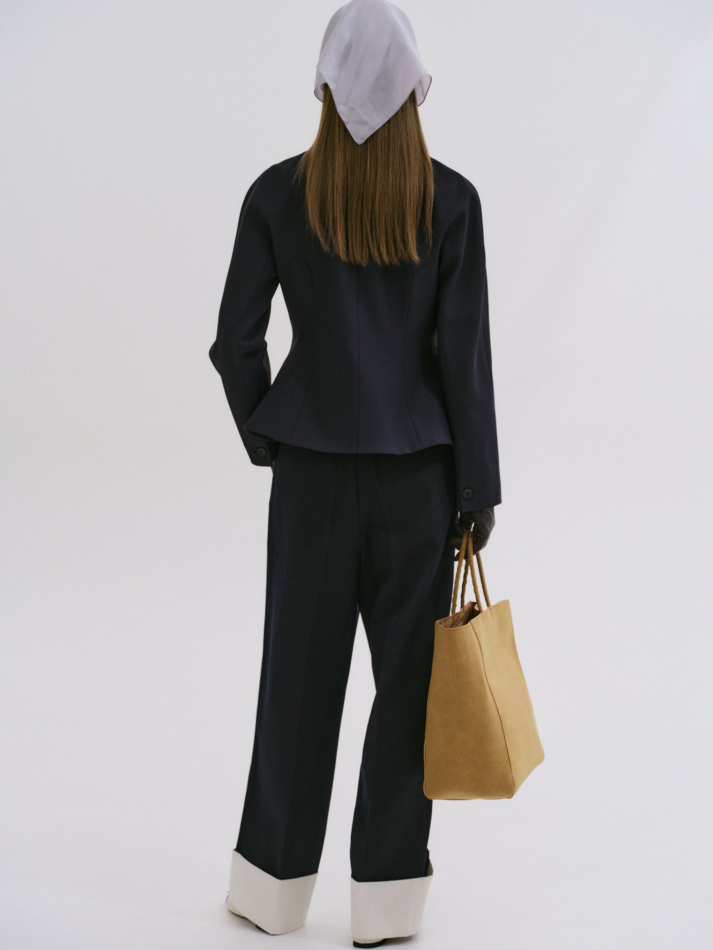 Sevyn Peplum Fitted Jacket, Navy