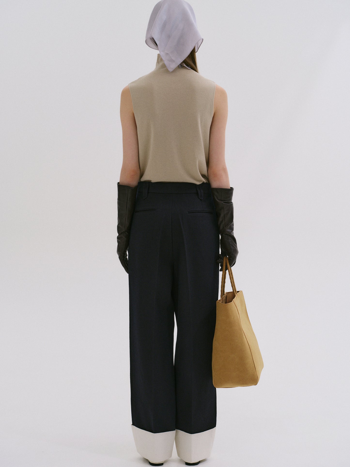 Signature Sleeveless Knit Turtleneck, Taupe