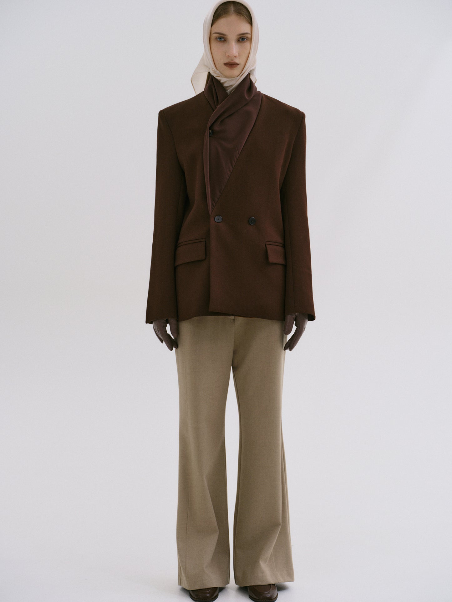 Donau Scarf Blazer, Cedar Brown