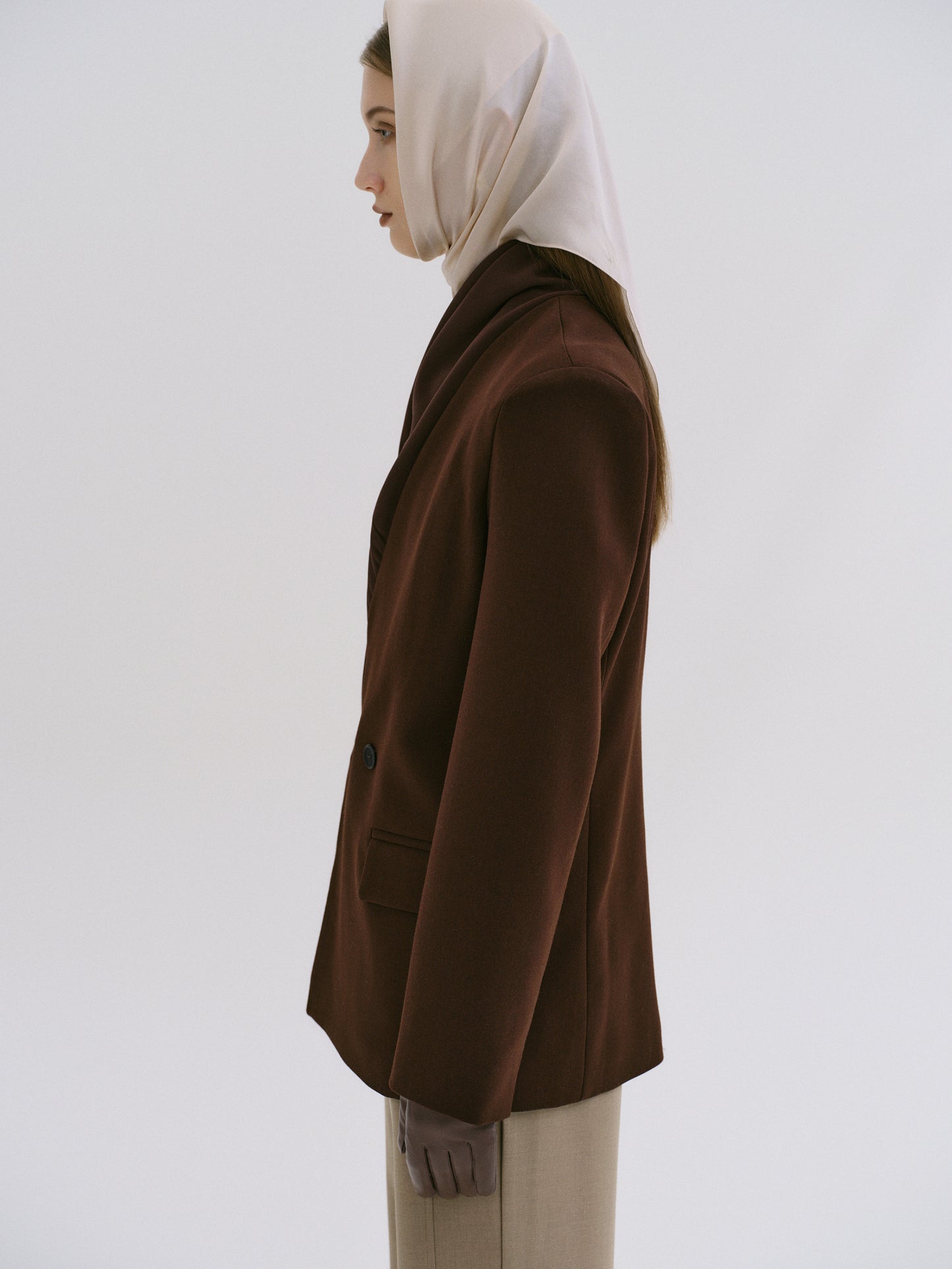 Donau Scarf Blazer, Cedar Brown