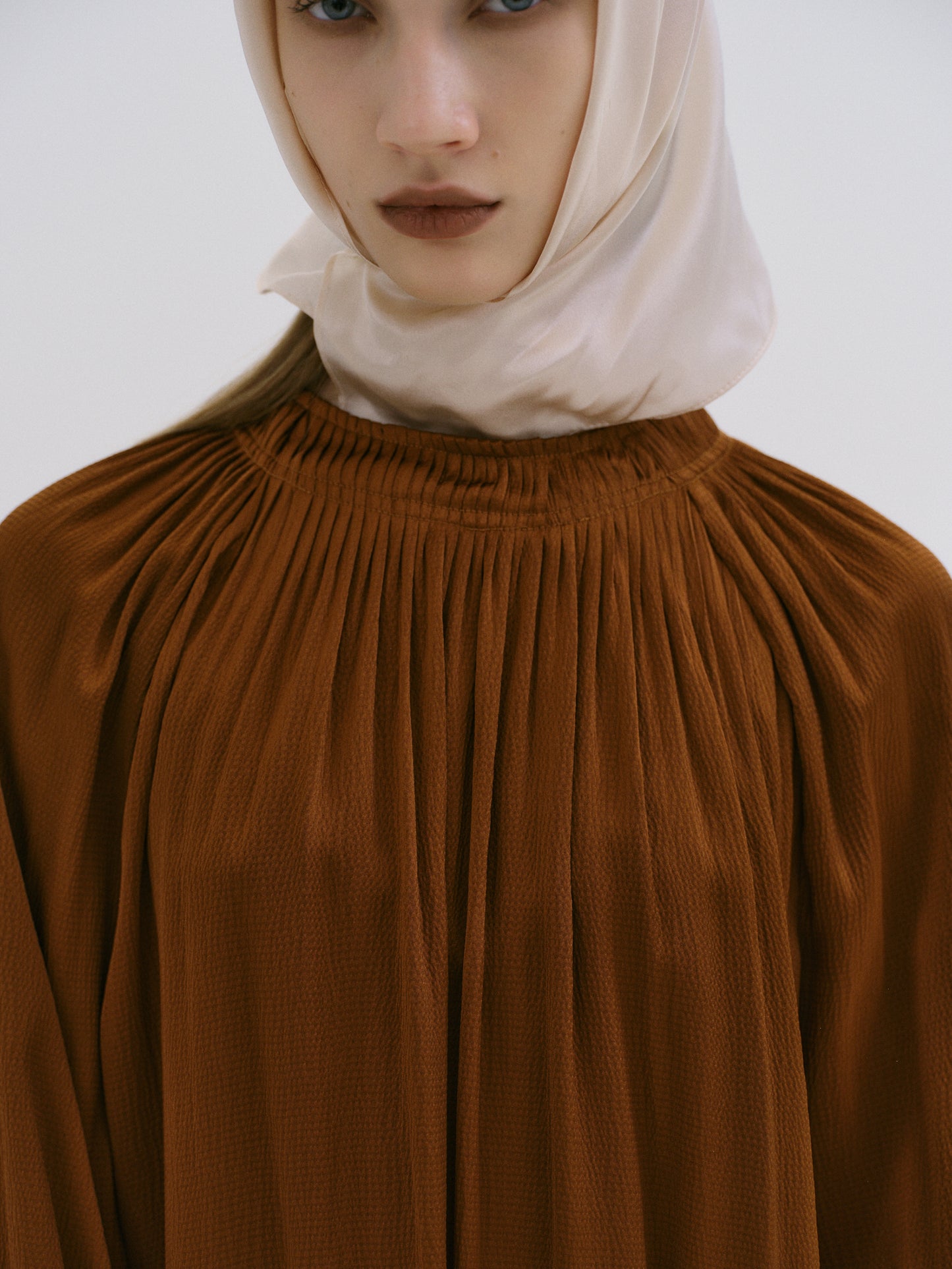 Girelle Satin Blouse, Sugar Almond